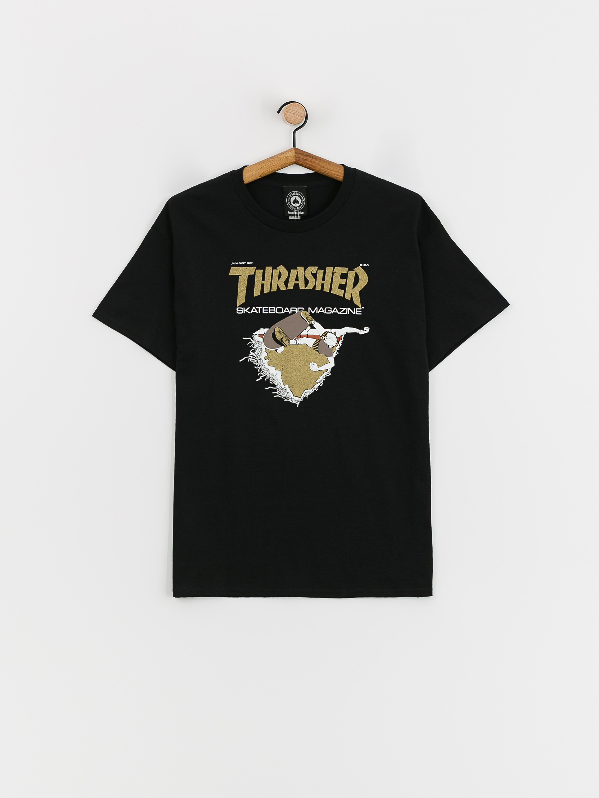Thrasher First Cover póló (black/gold)
