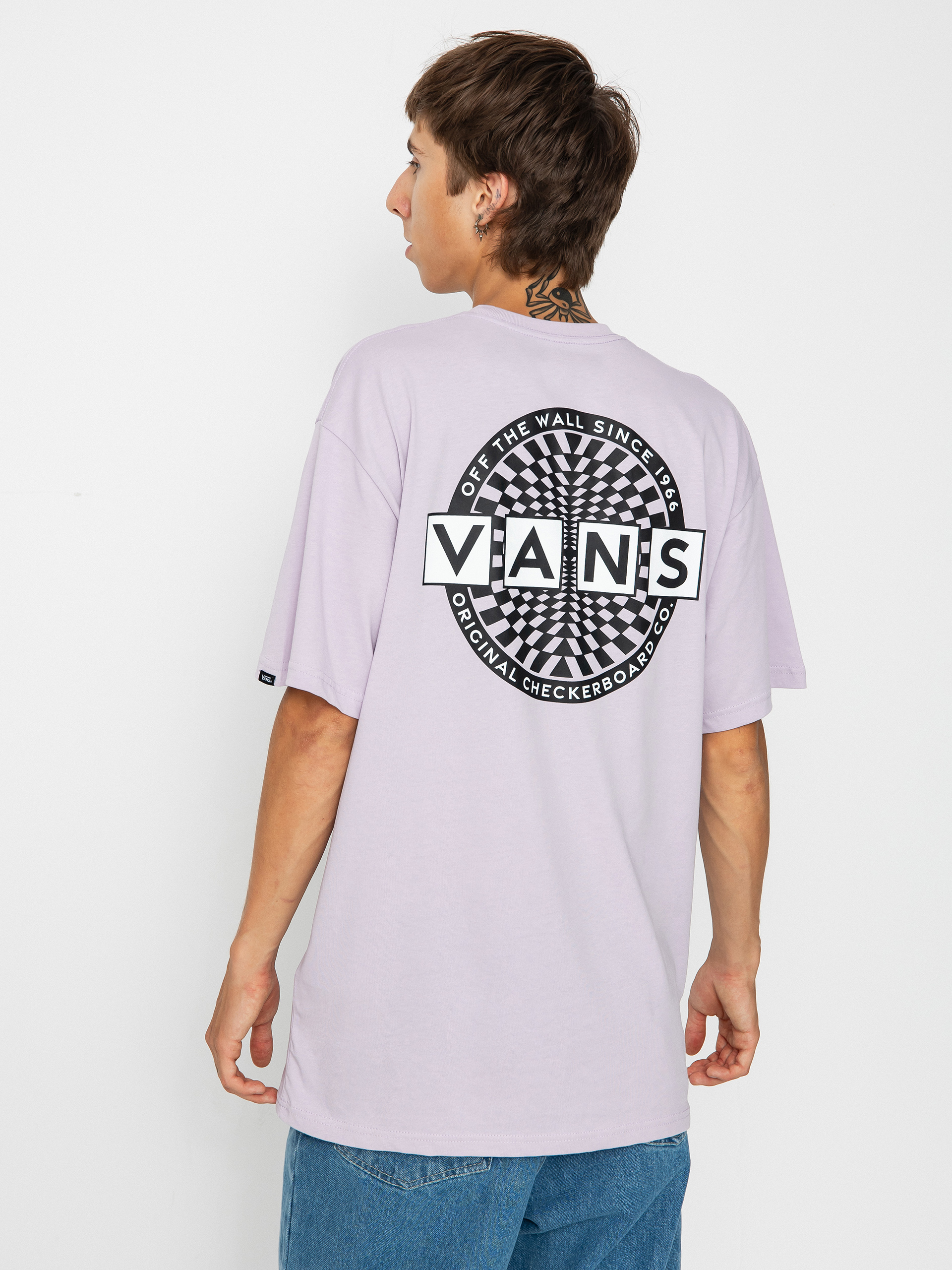 Vans Warped Checkerboard Logo póló (lavender frost)