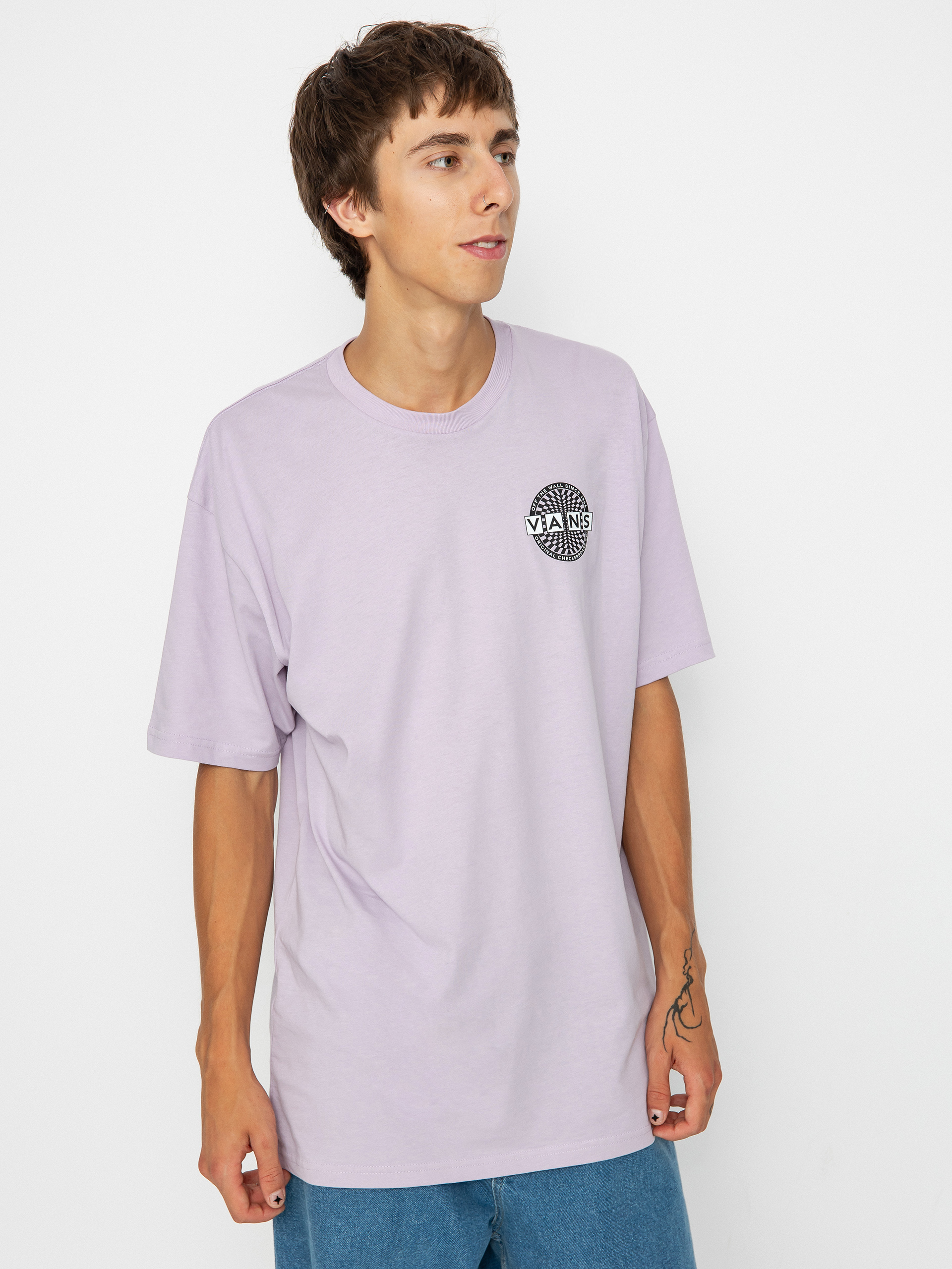 Vans Warped Checkerboard Logo póló (lavender frost)