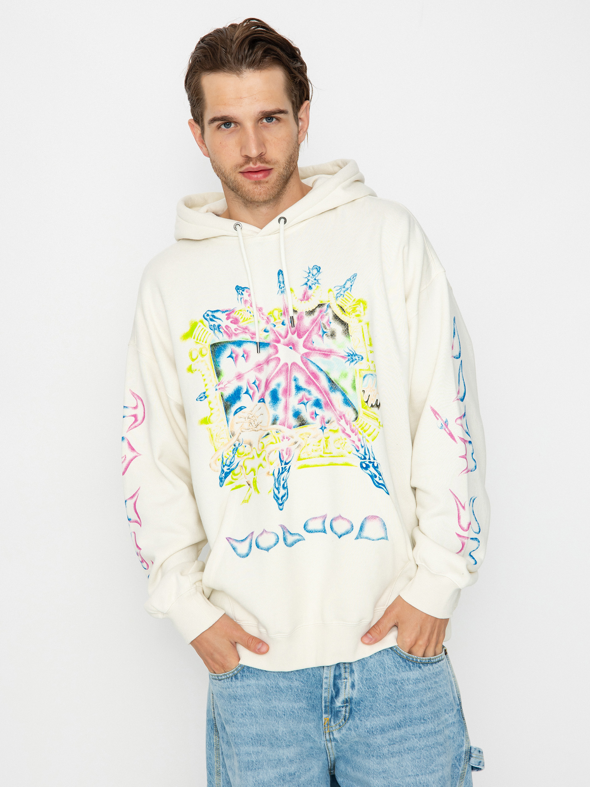 Volcom Fa Sai Ryser HD Kapucnis pulóver (off white)