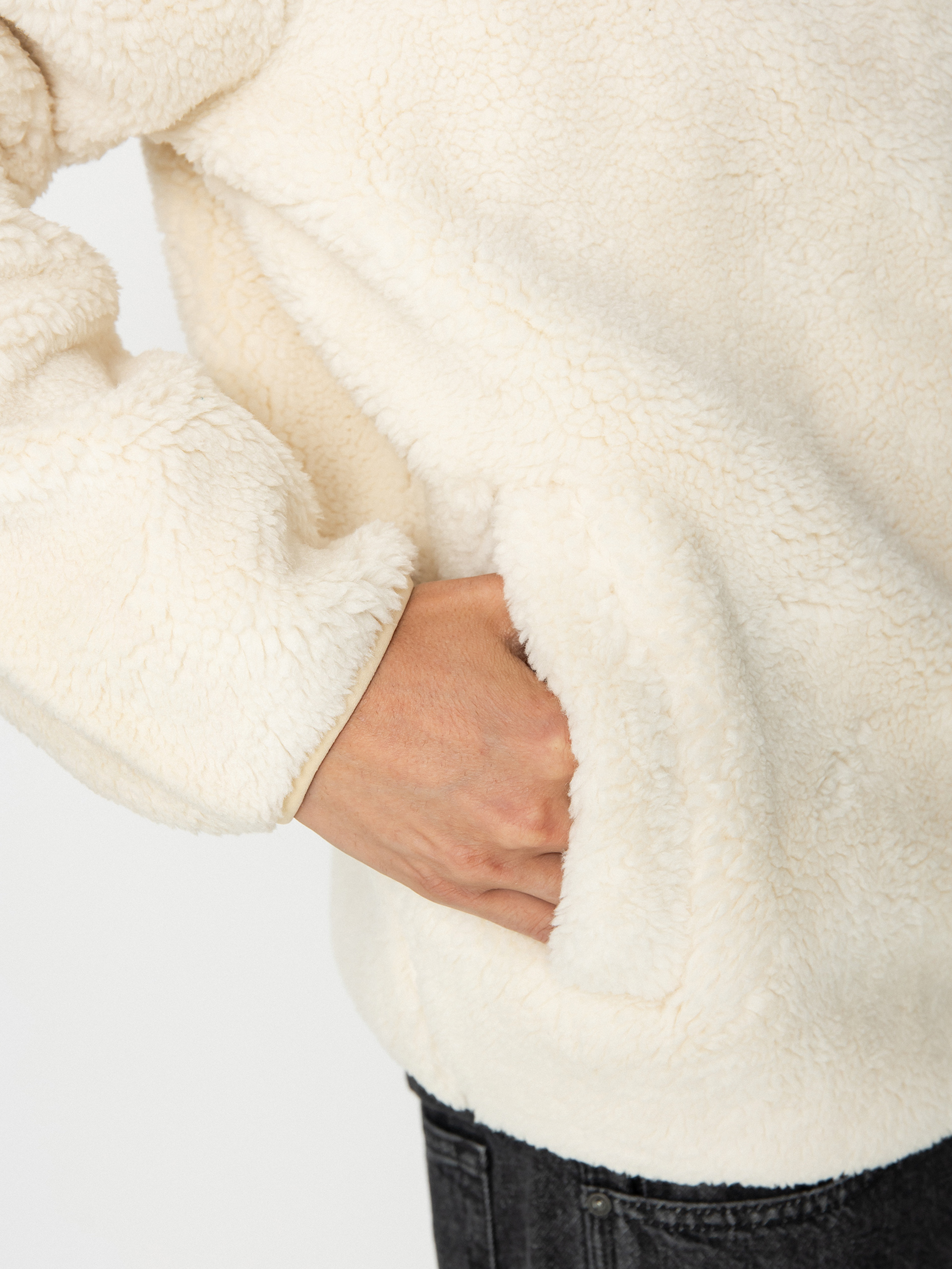 Férfi Volcom Muzzer Fuzzar Zip Kapucnis pulóver (dirty white)