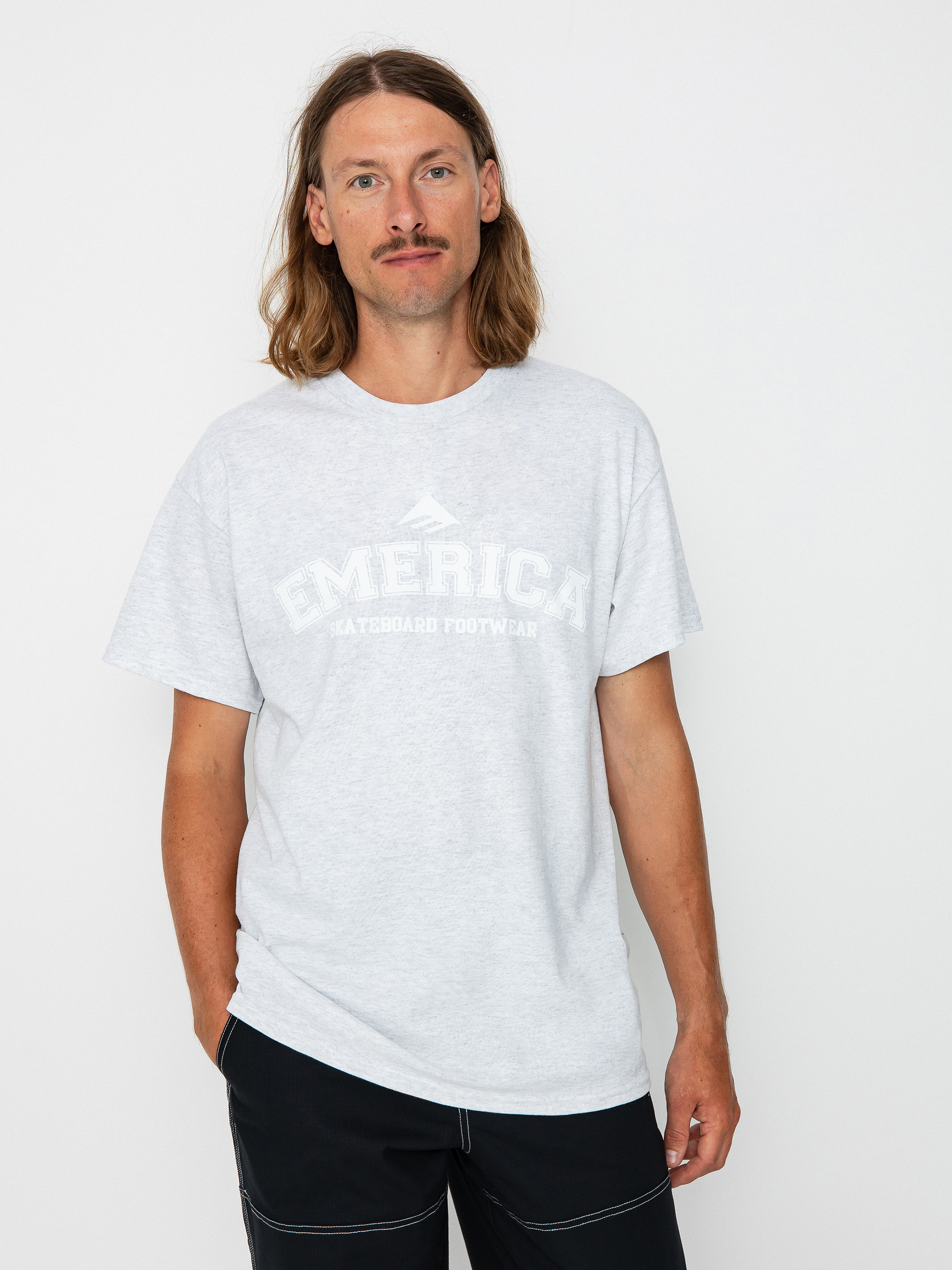 Emerica Collegiate póló (grey/heather)