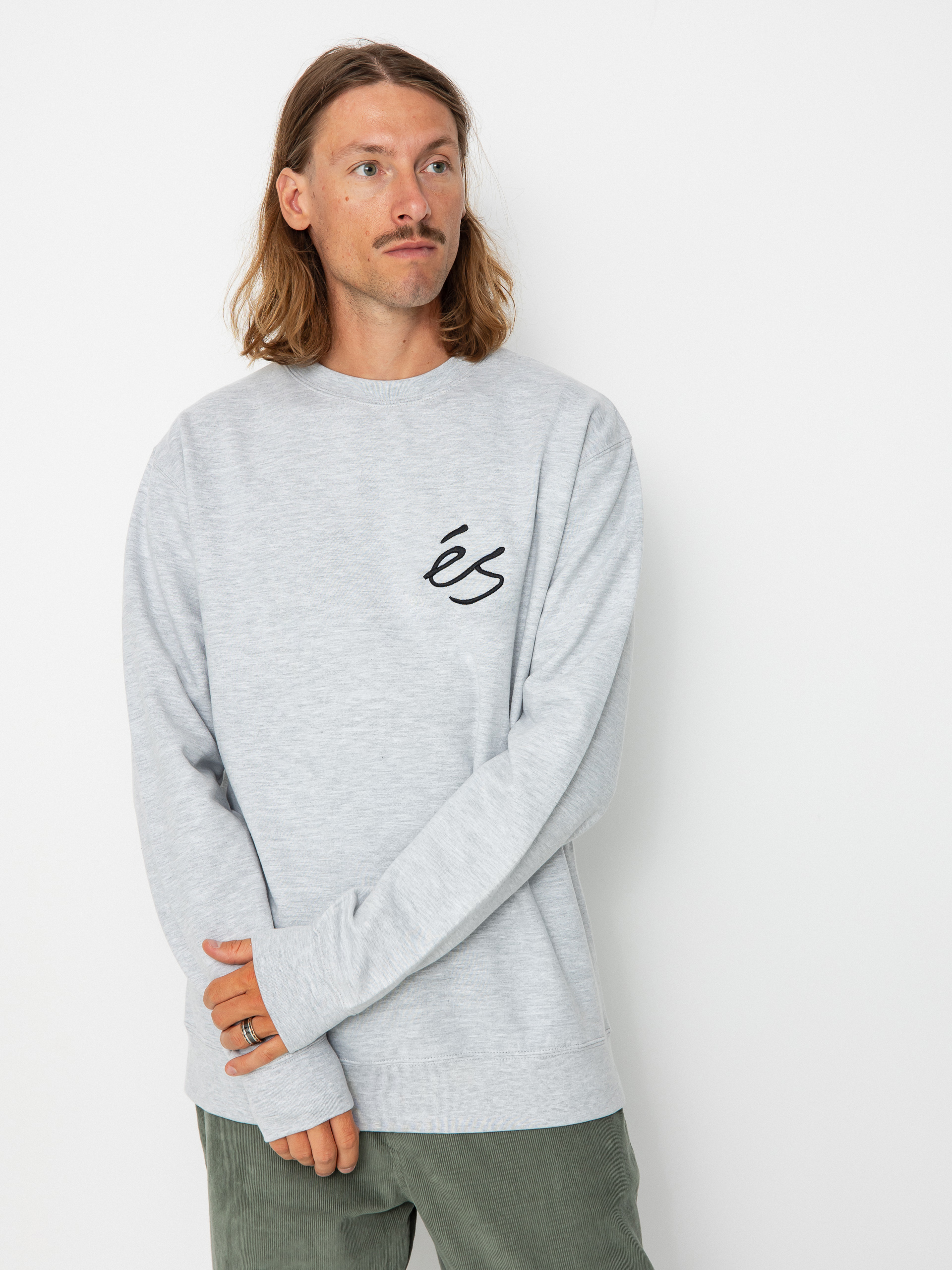 eS Mini Script Crewneck Pulóver (grey/heather)