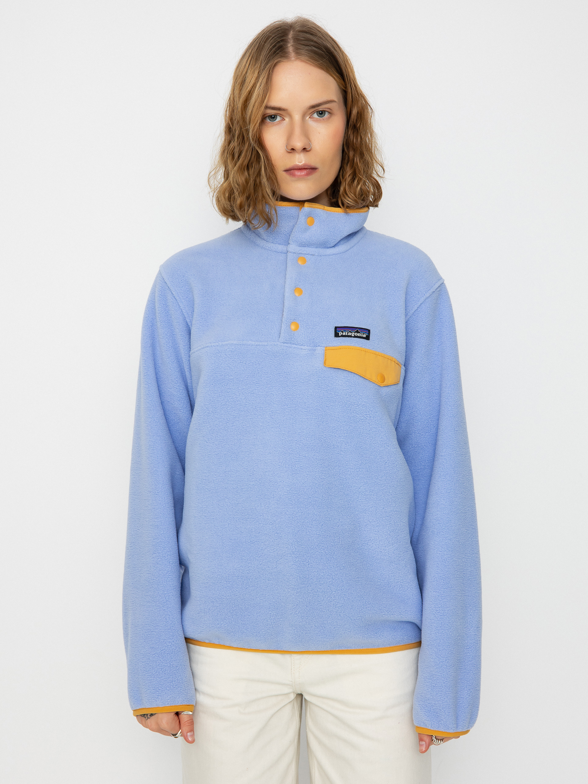 Női Patagonia Lightweight Synch Snap T Polár pulóver (pale periwinkle)