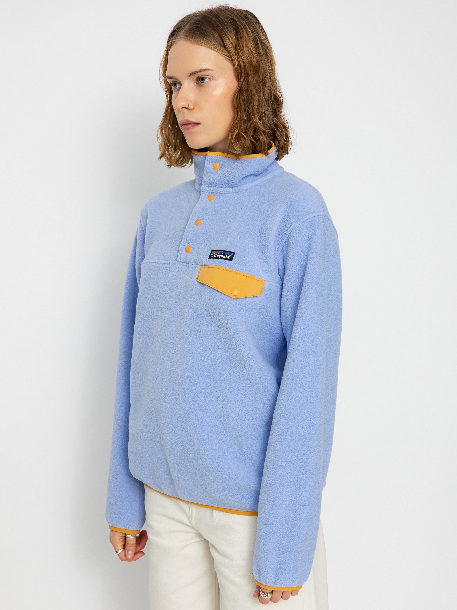 Női Patagonia Lightweight Synch Snap T Polár pulóver (pale periwinkle)