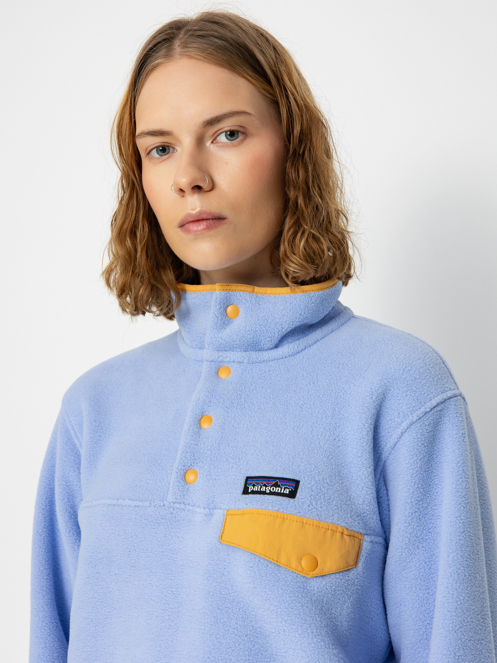 Női Patagonia Lightweight Synch Snap T Polár pulóver (pale periwinkle)