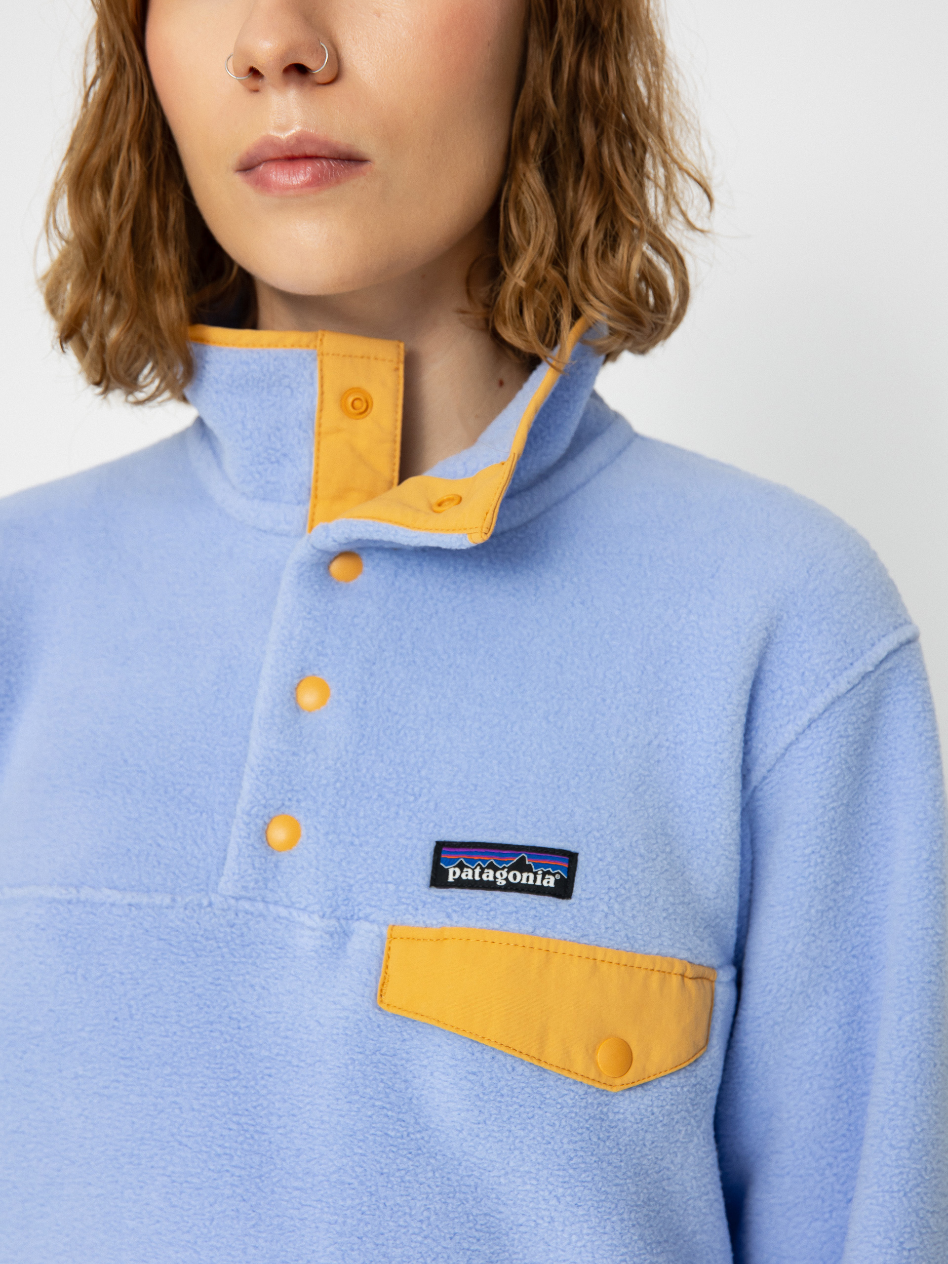 Női Patagonia Lightweight Synch Snap T Polár pulóver (pale periwinkle)