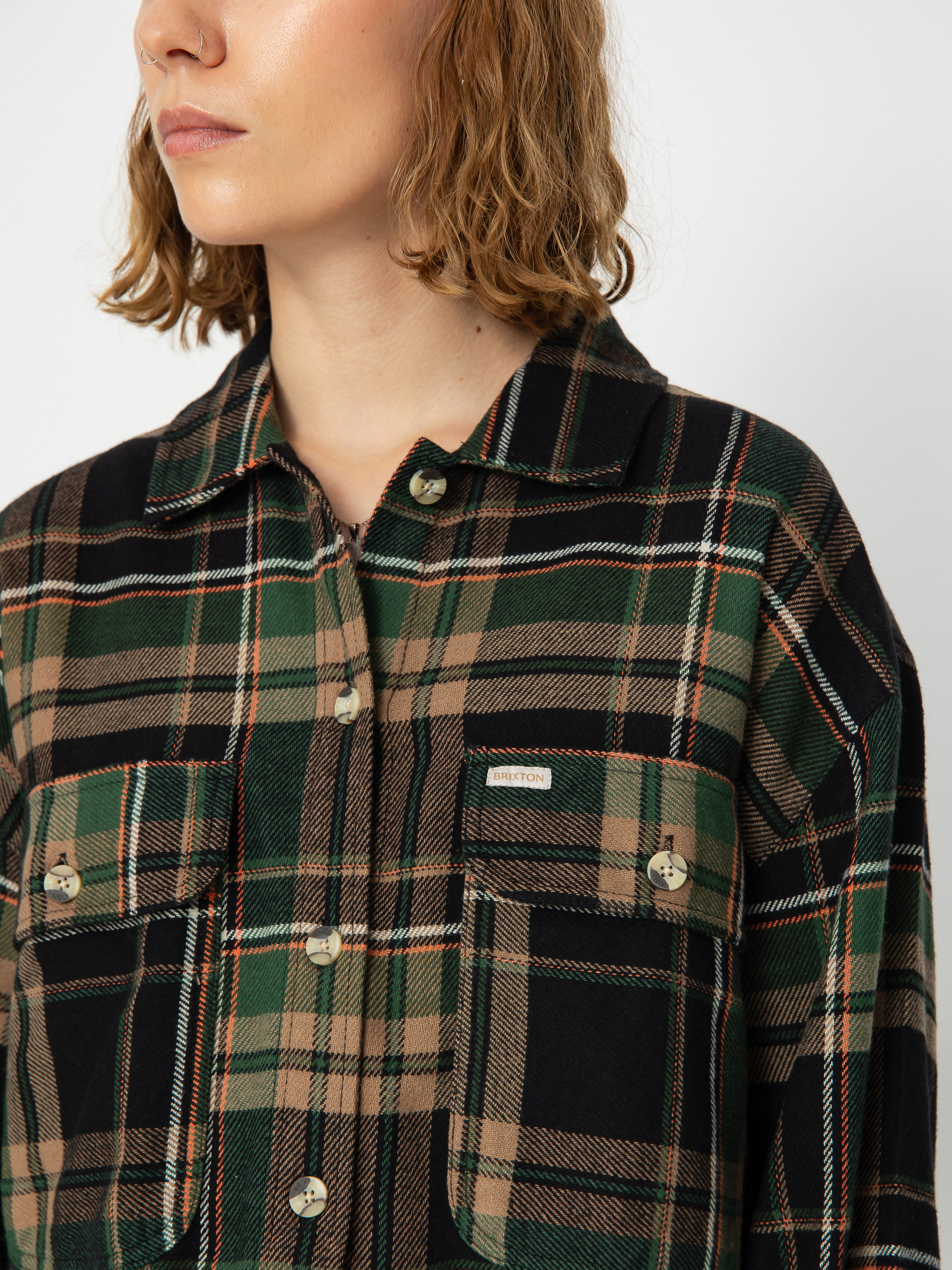 Brixton Bowery Flannel Ls Ing Wmn (black/pine needle)