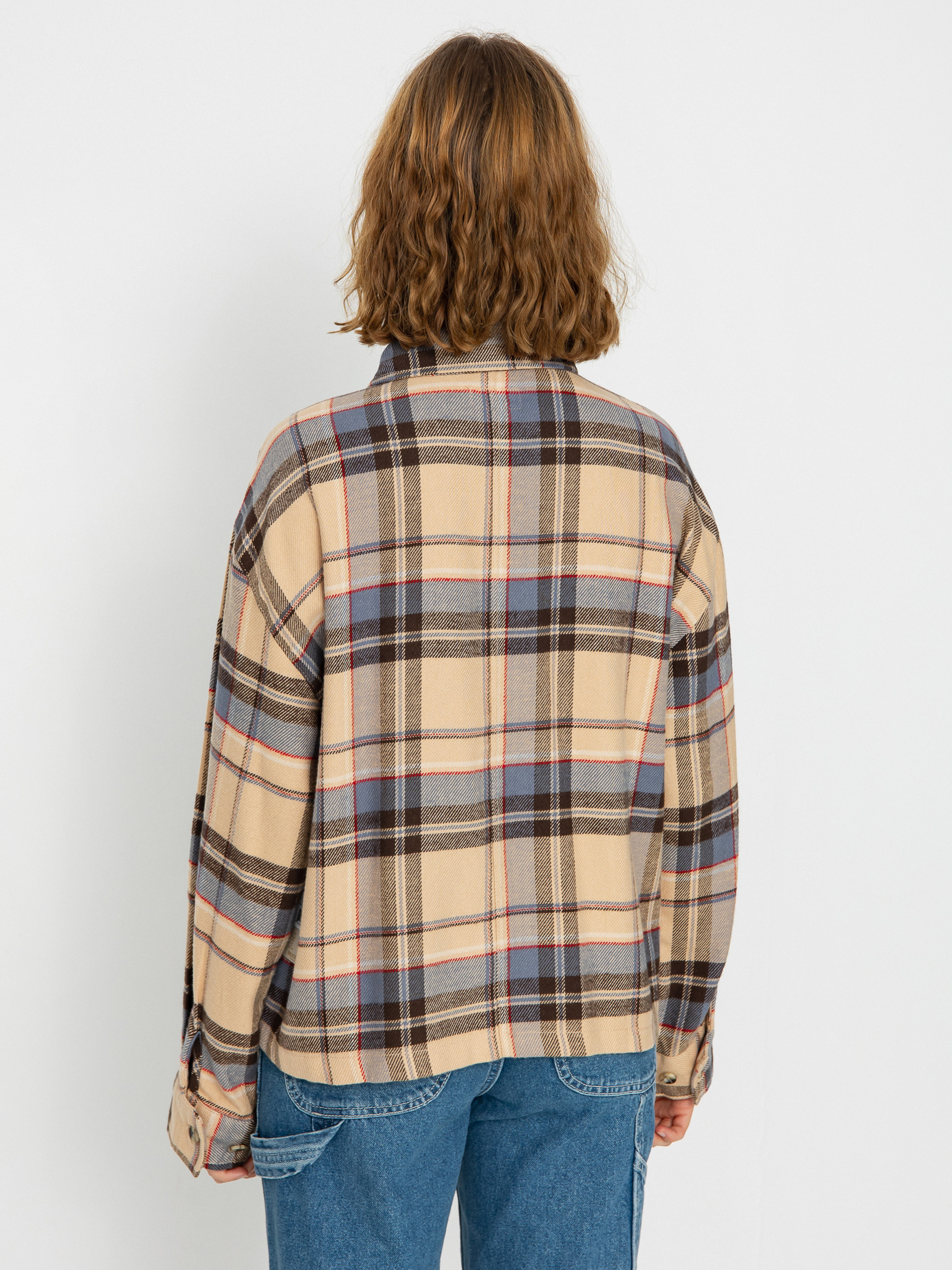 Brixton Bowery Flannel Ls Ing Wmn (sesame/flint blue)