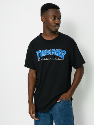 Thrasher Outlined póló (black/blue)