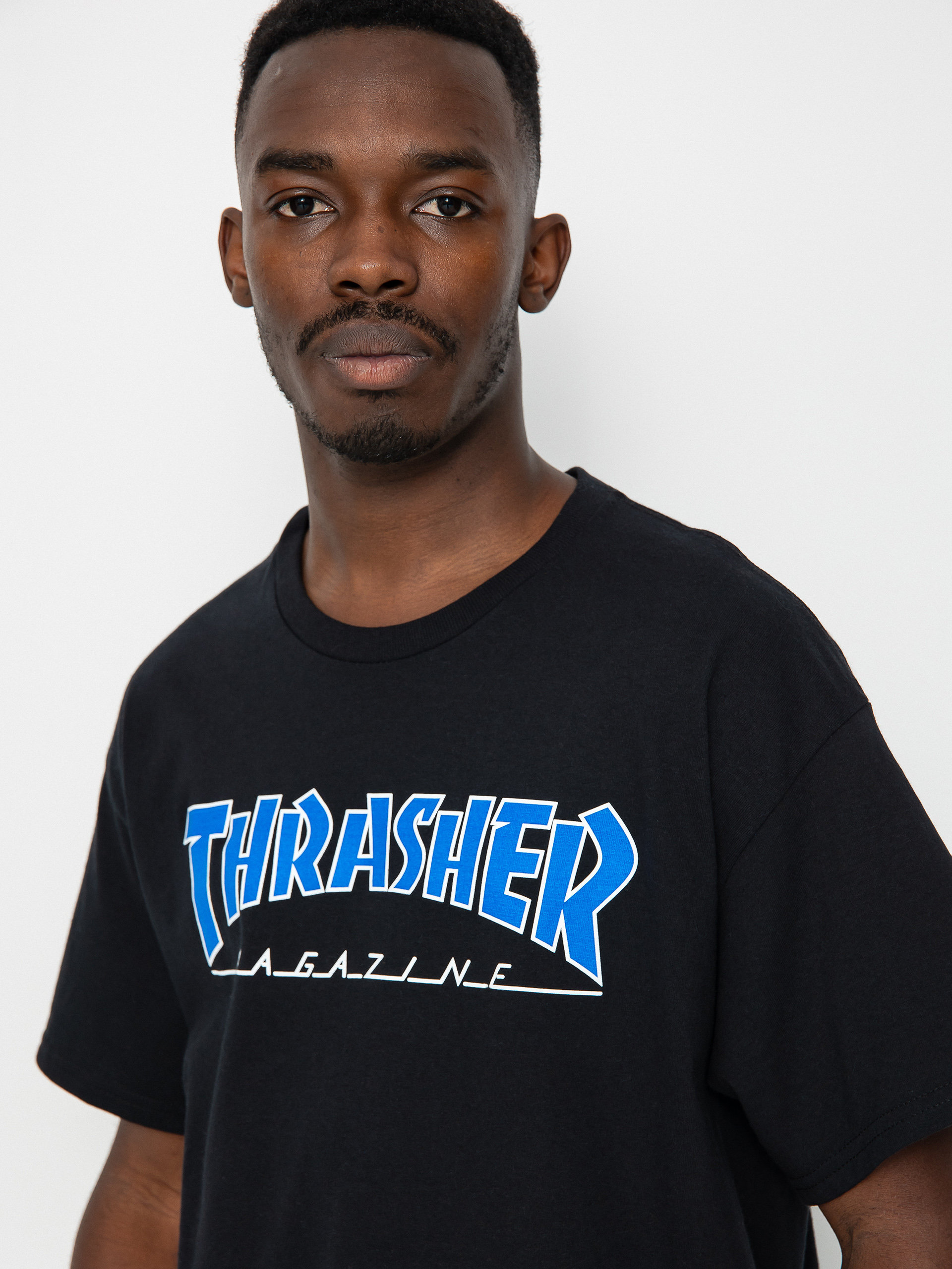 Thrasher Outlined póló (black/blue)