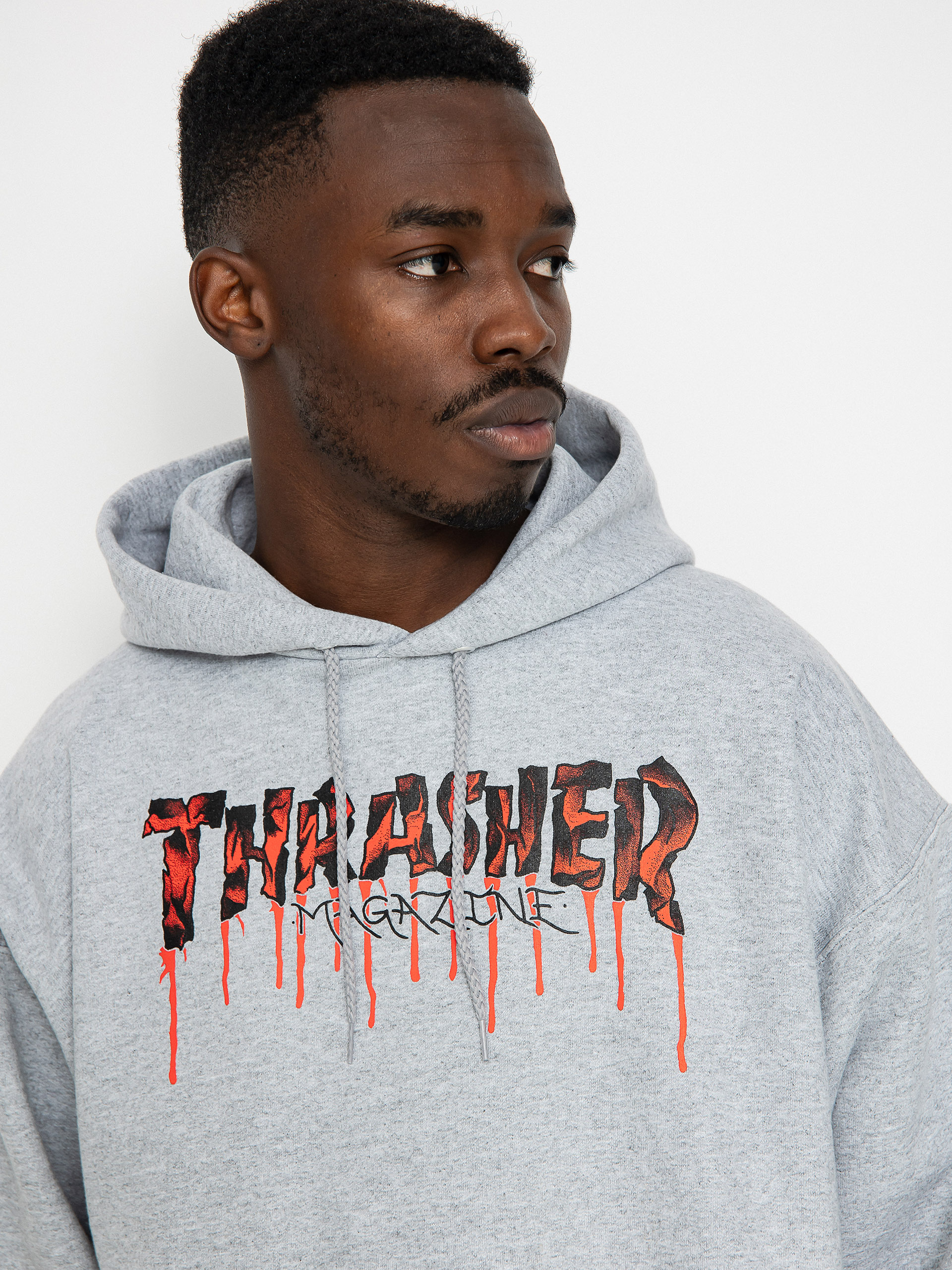 Thrasher Blood Drip HD Kapucnis pulóver (grey)