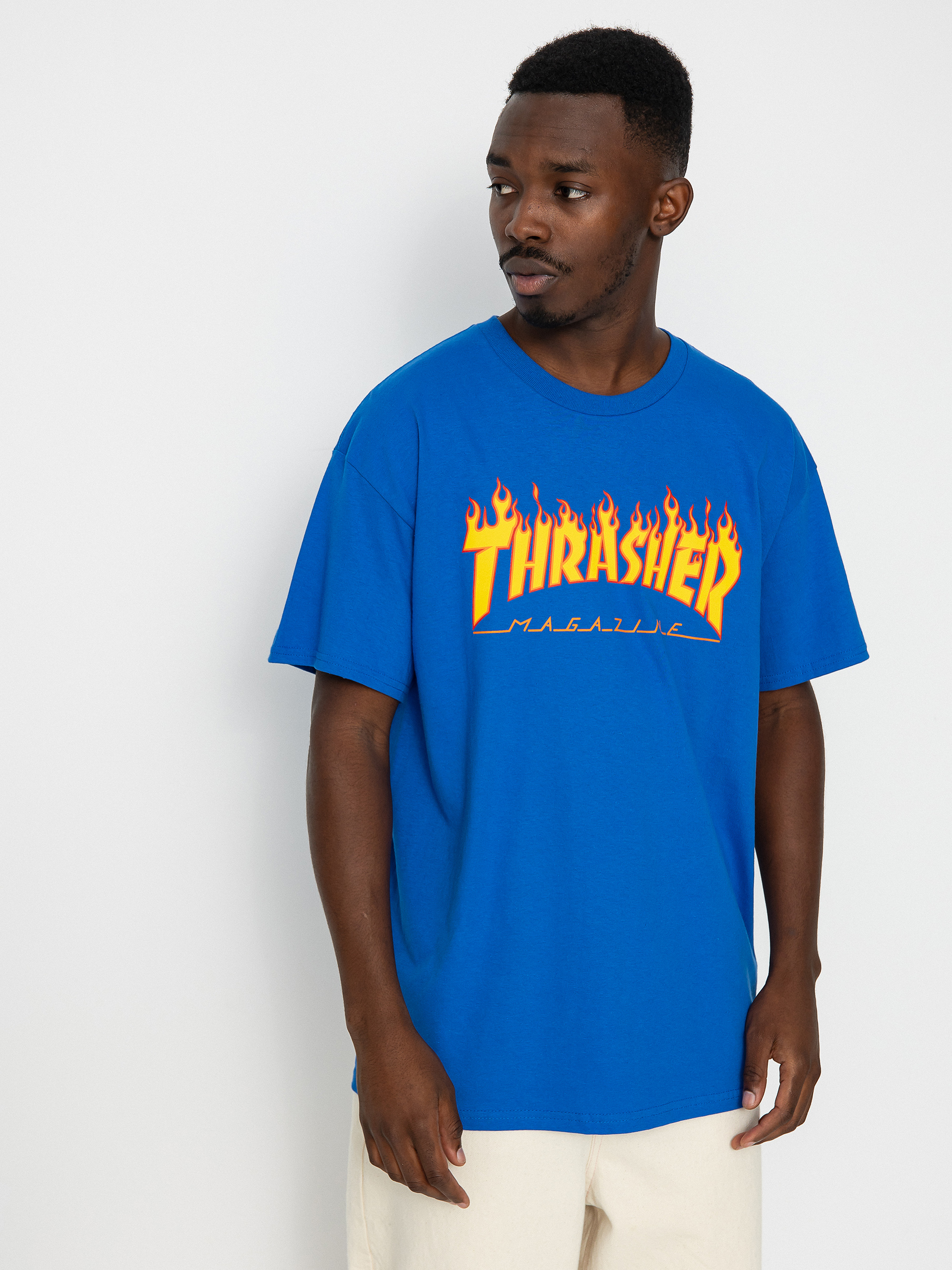 Thrasher Flame Logo póló (royal blue)