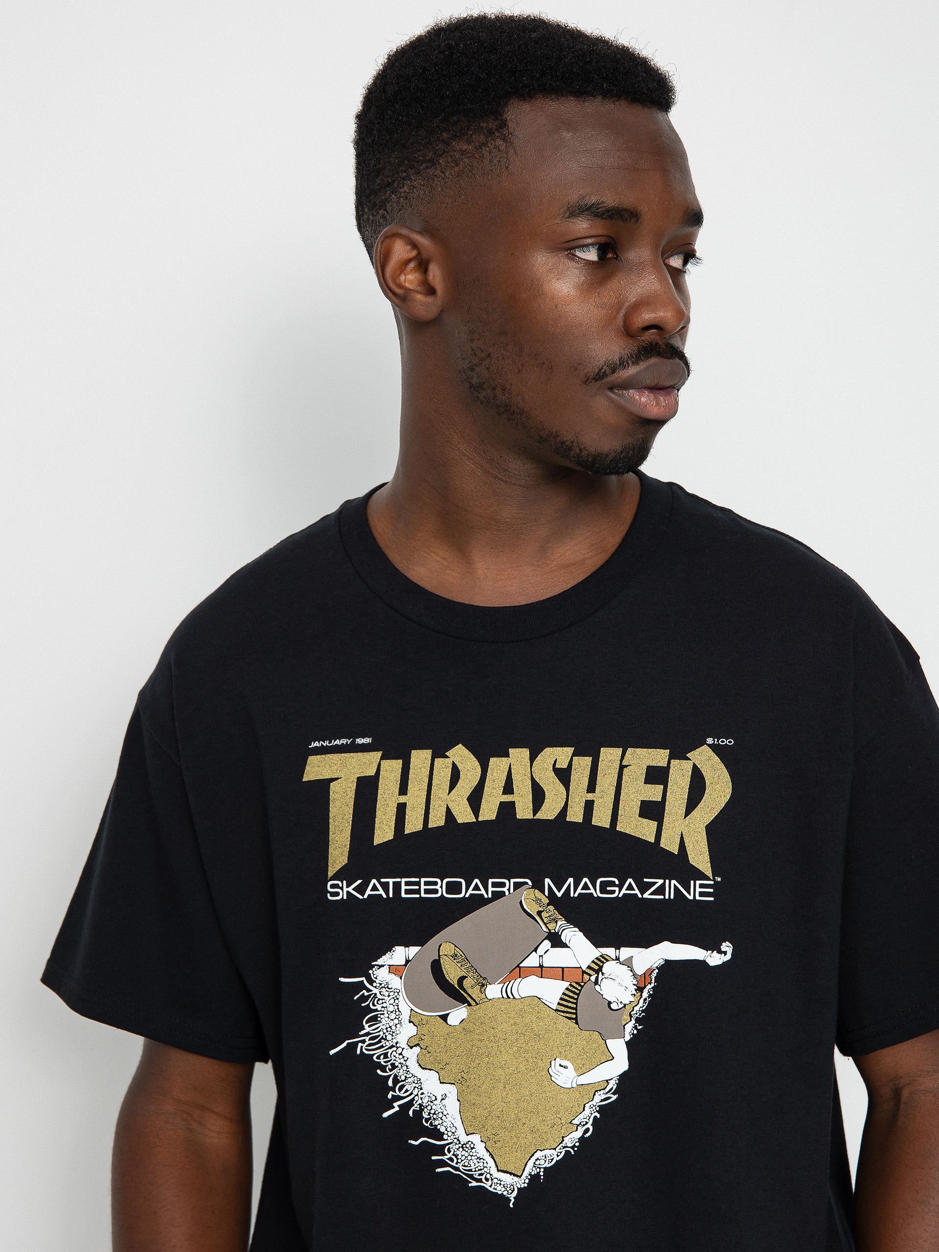 Thrasher First Cover póló (black/gold)