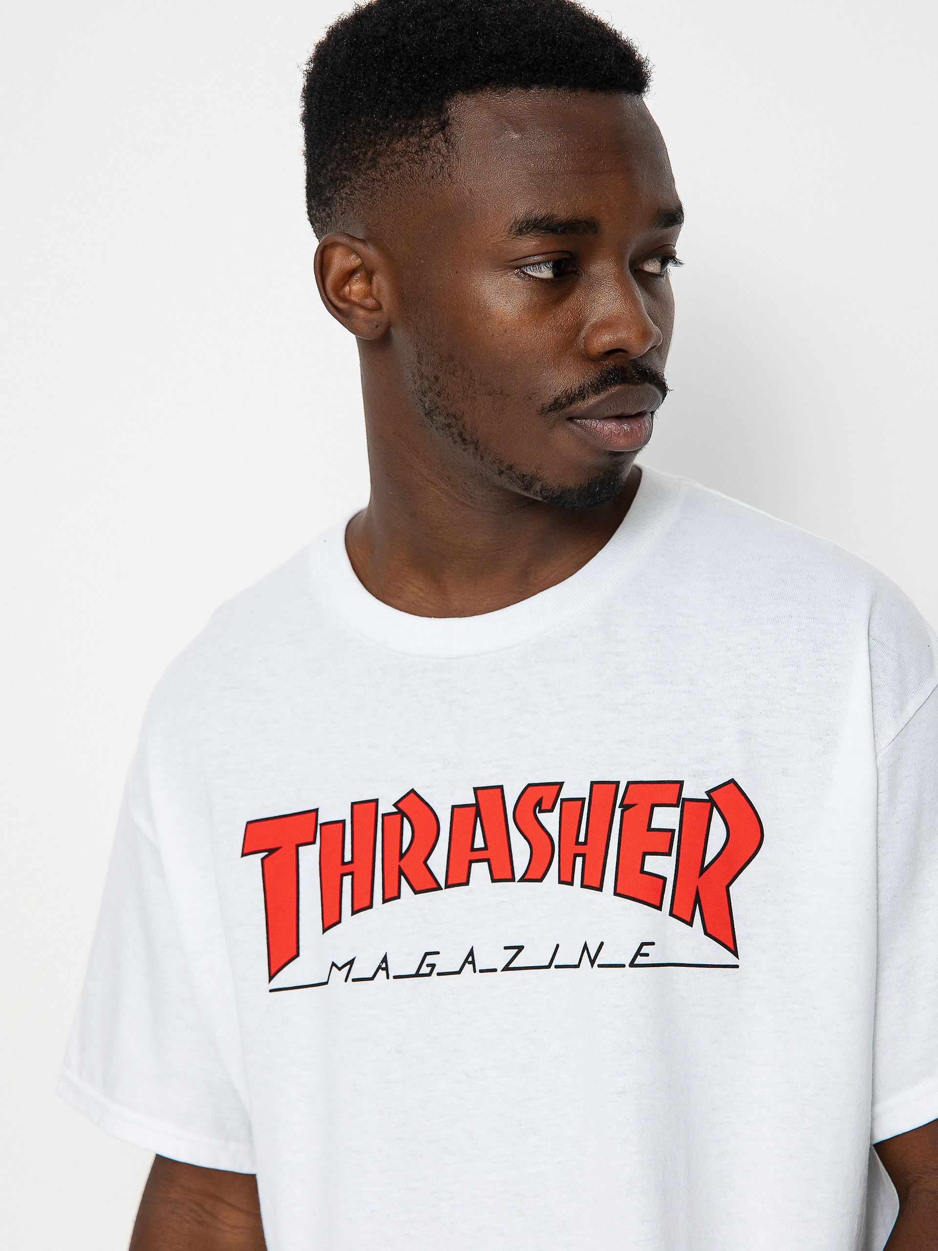 Thrasher Outlined póló (white/red)