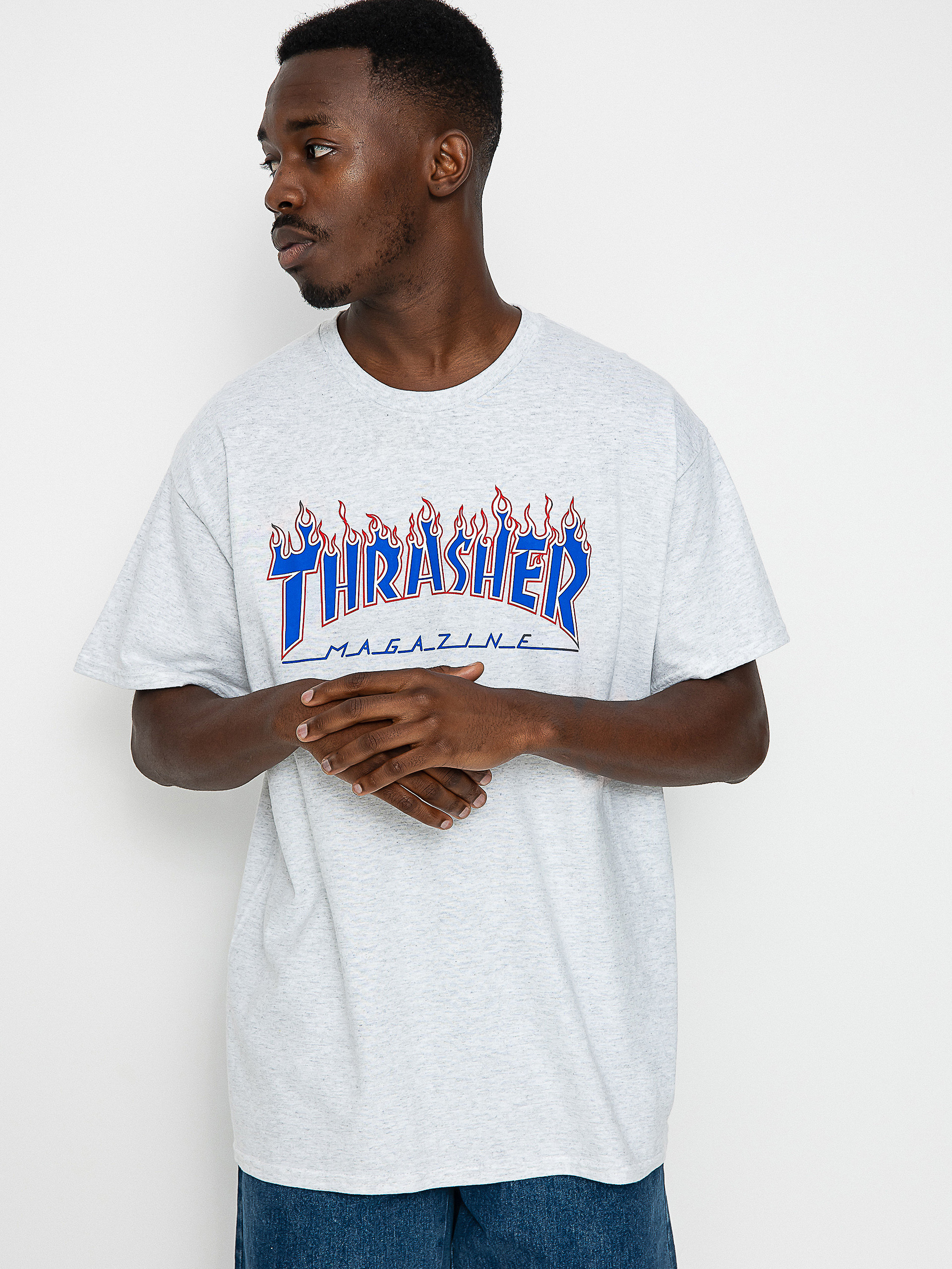 Thrasher Patriot Flame póló (ash grey)