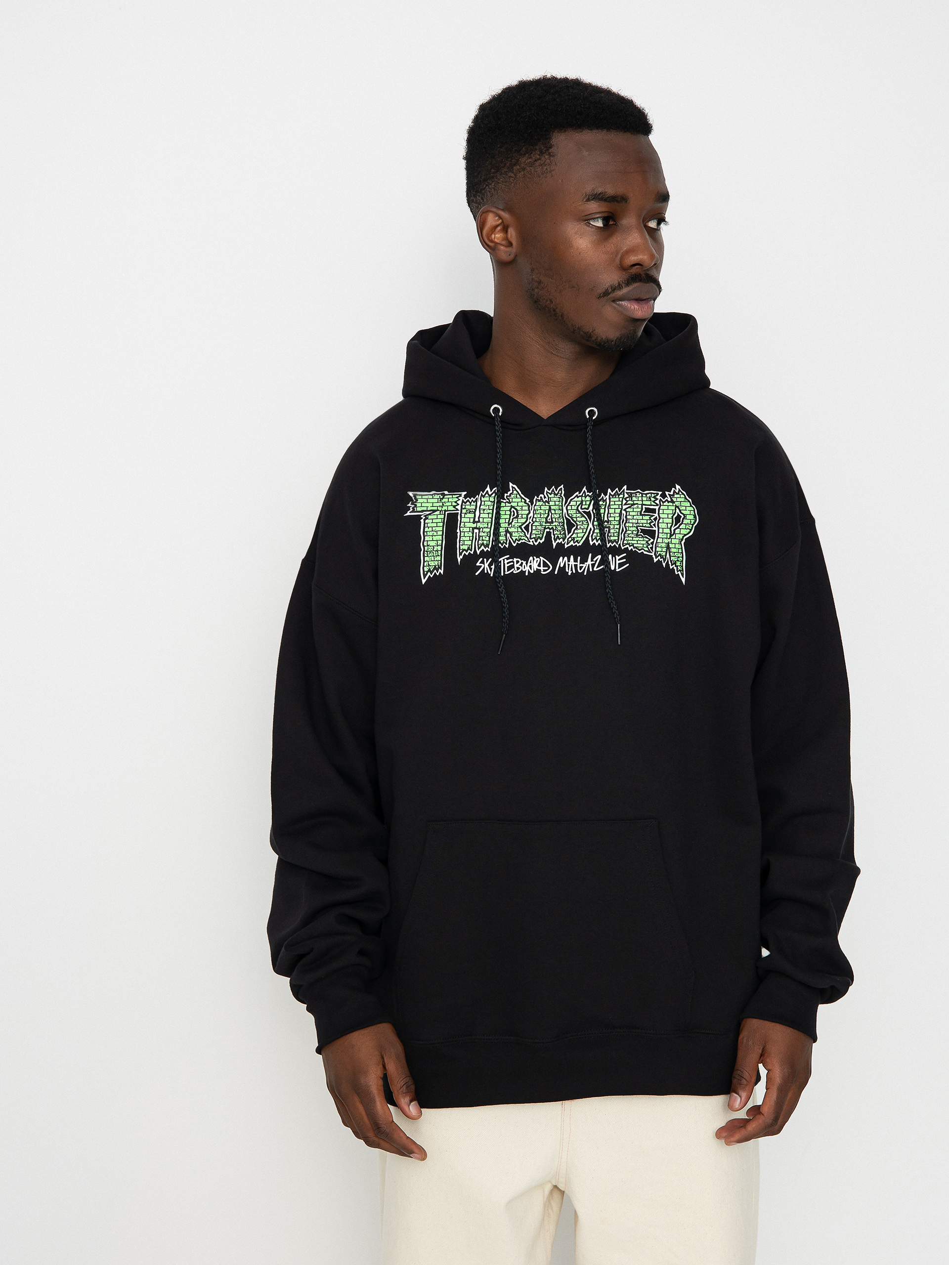 Thrasher Brick HD Kapucnis pulóver (black)