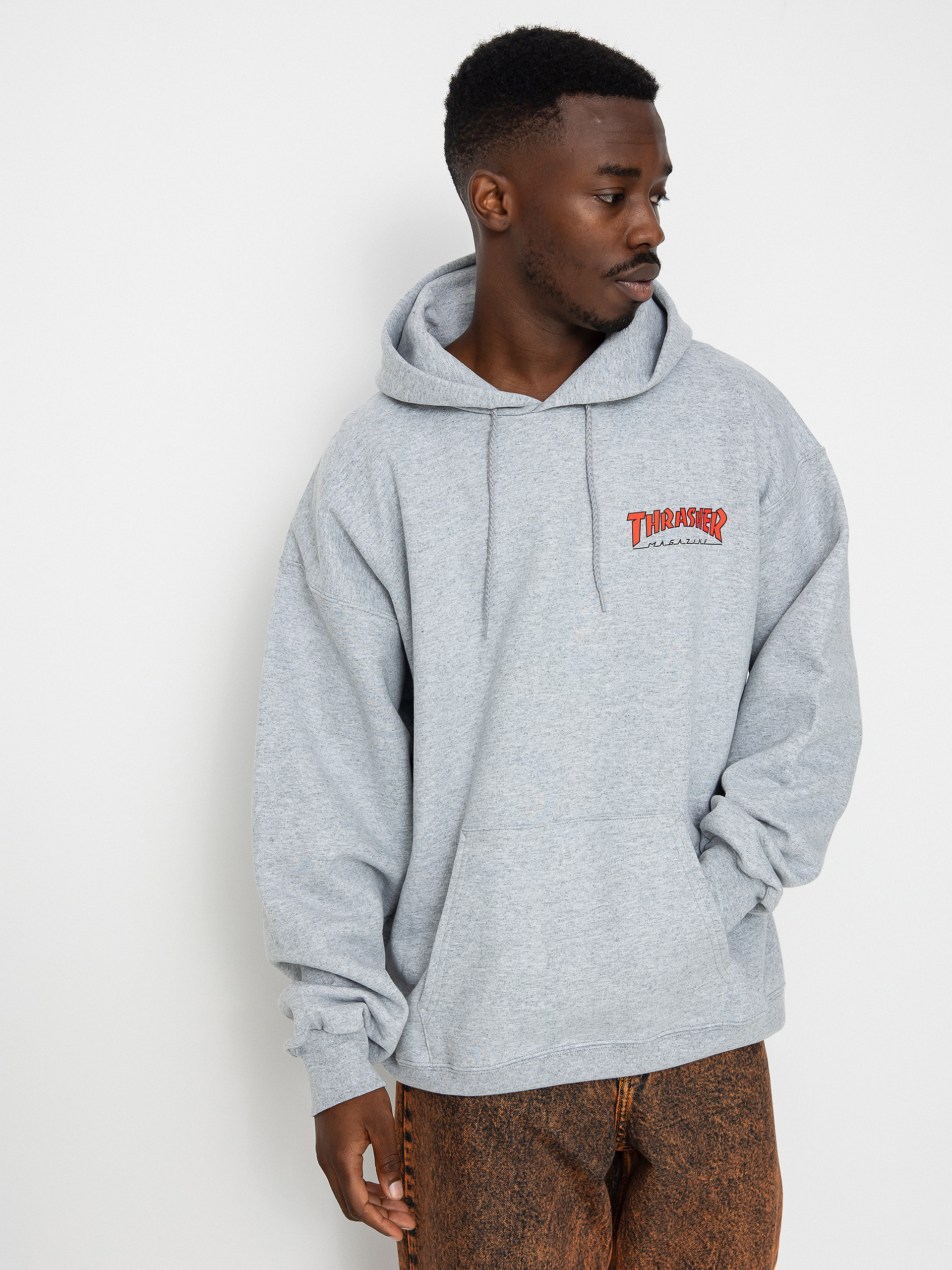 Thrasher Little Outline HD Kapucnis pulóver (gray)