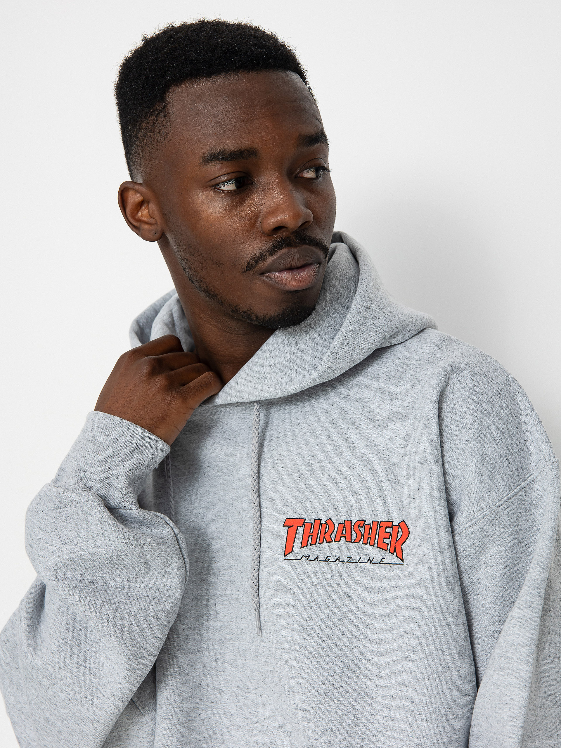 Thrasher Little Outline HD Kapucnis pulóver (gray)