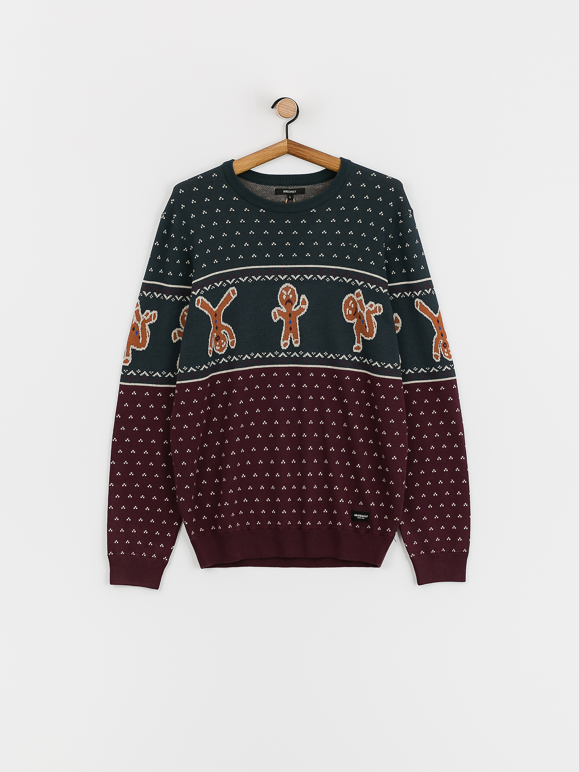 Iriedaily Cookieman Pulóver (green red)