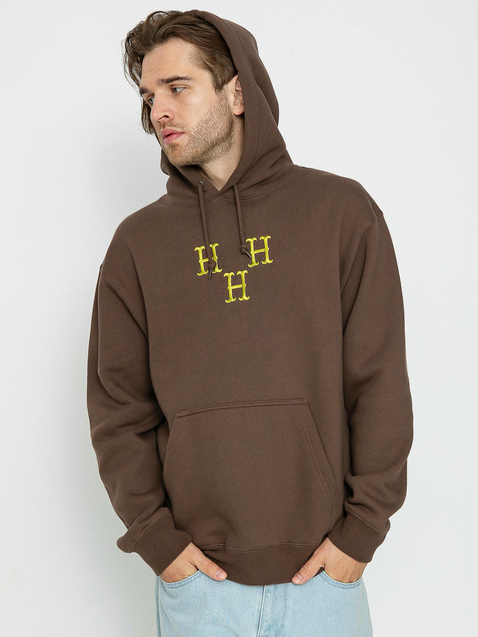 HUF Hat Trick HD Kapucnis pulóver (coffee)