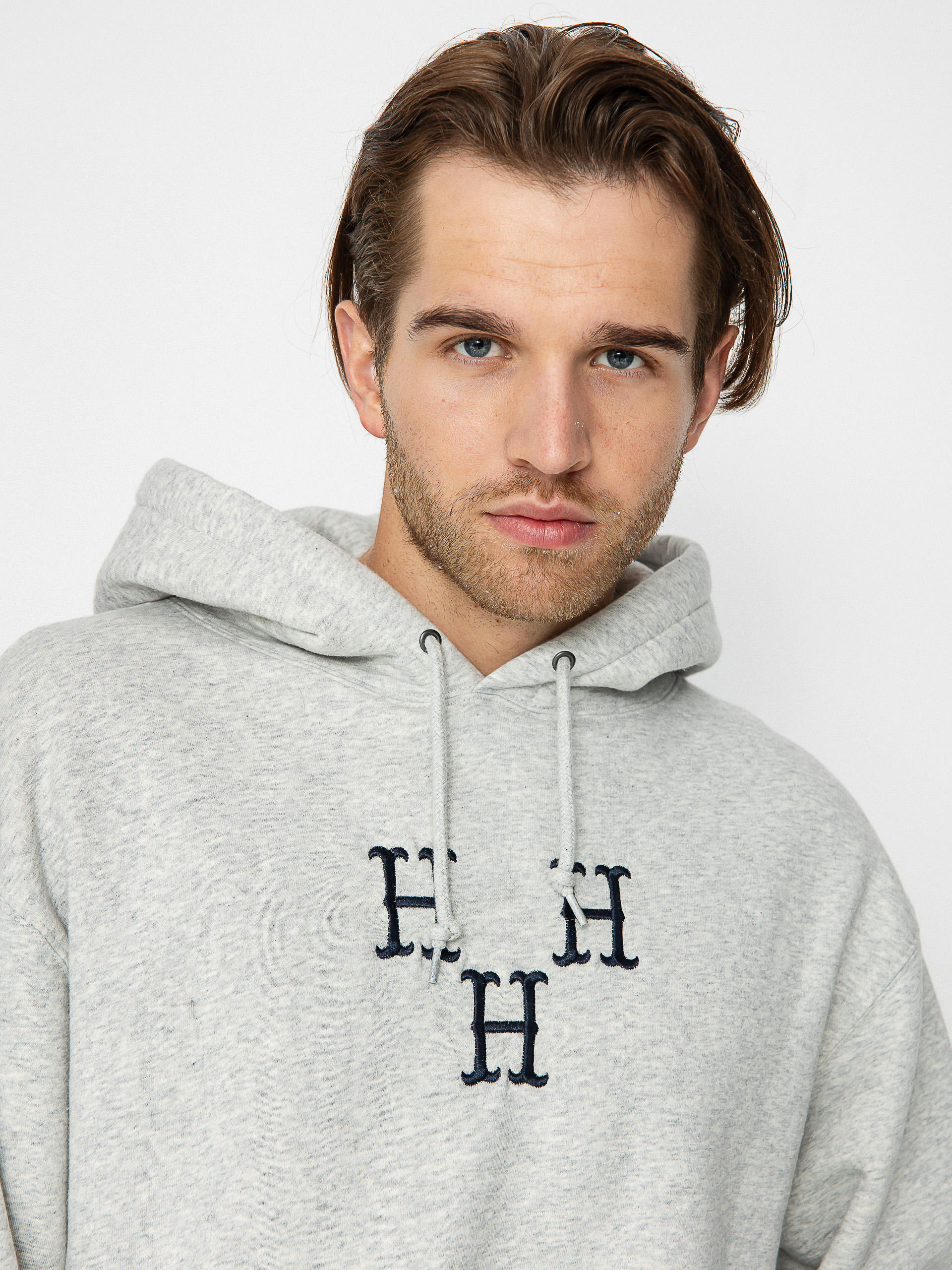 HUF Hat Trick HD Kapucnis pulóver (heather grey)