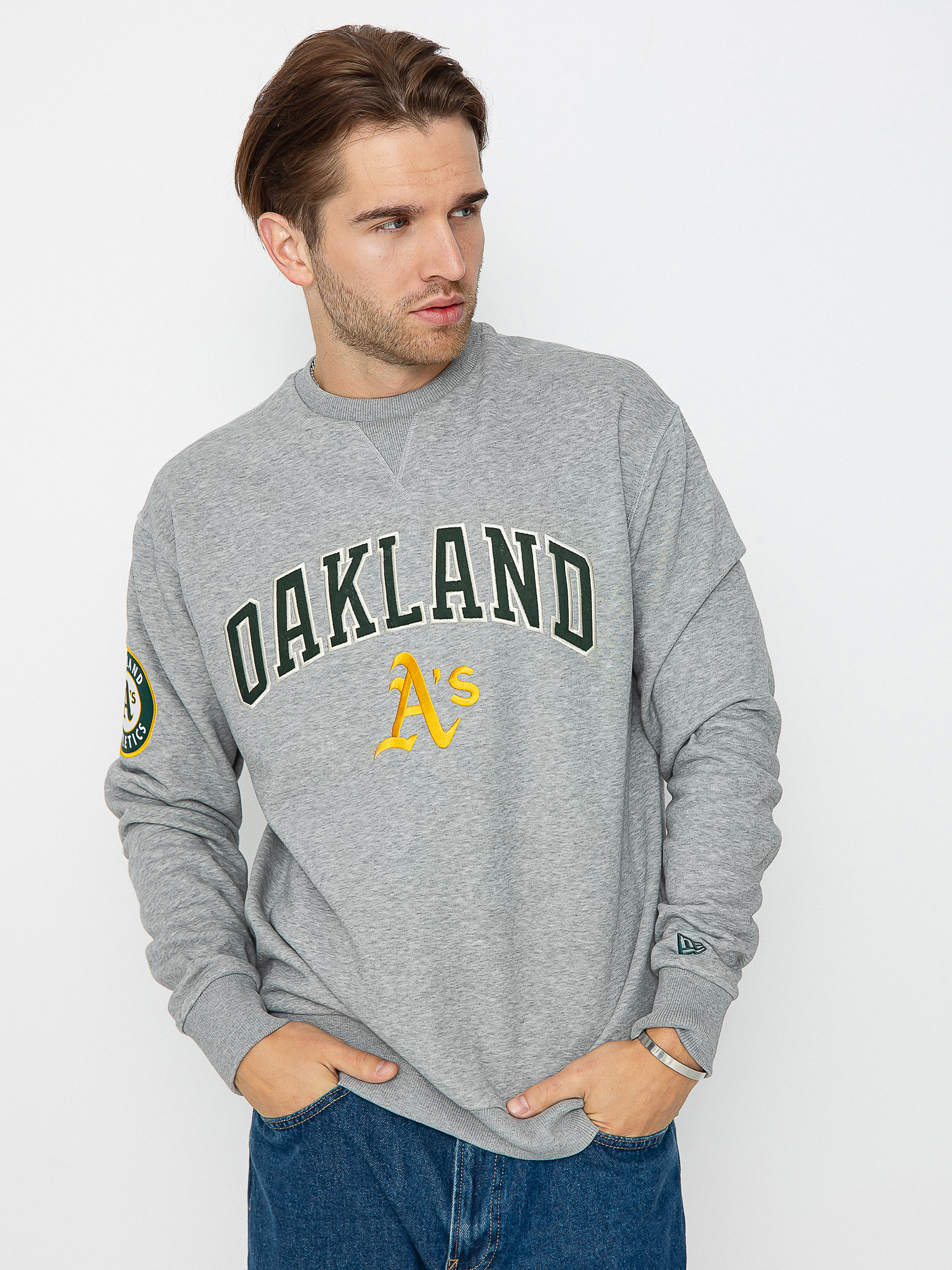 New Era MLB Oakland Atheltics Pulóver (heather grey/dark green)