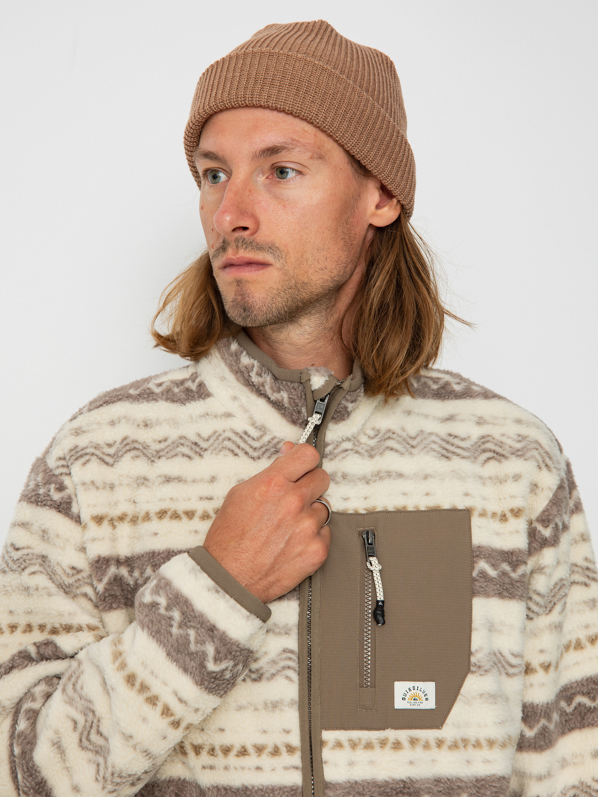 Férfi Quiksilver Clean Coasts Polár pulóver (birchplayamesa)