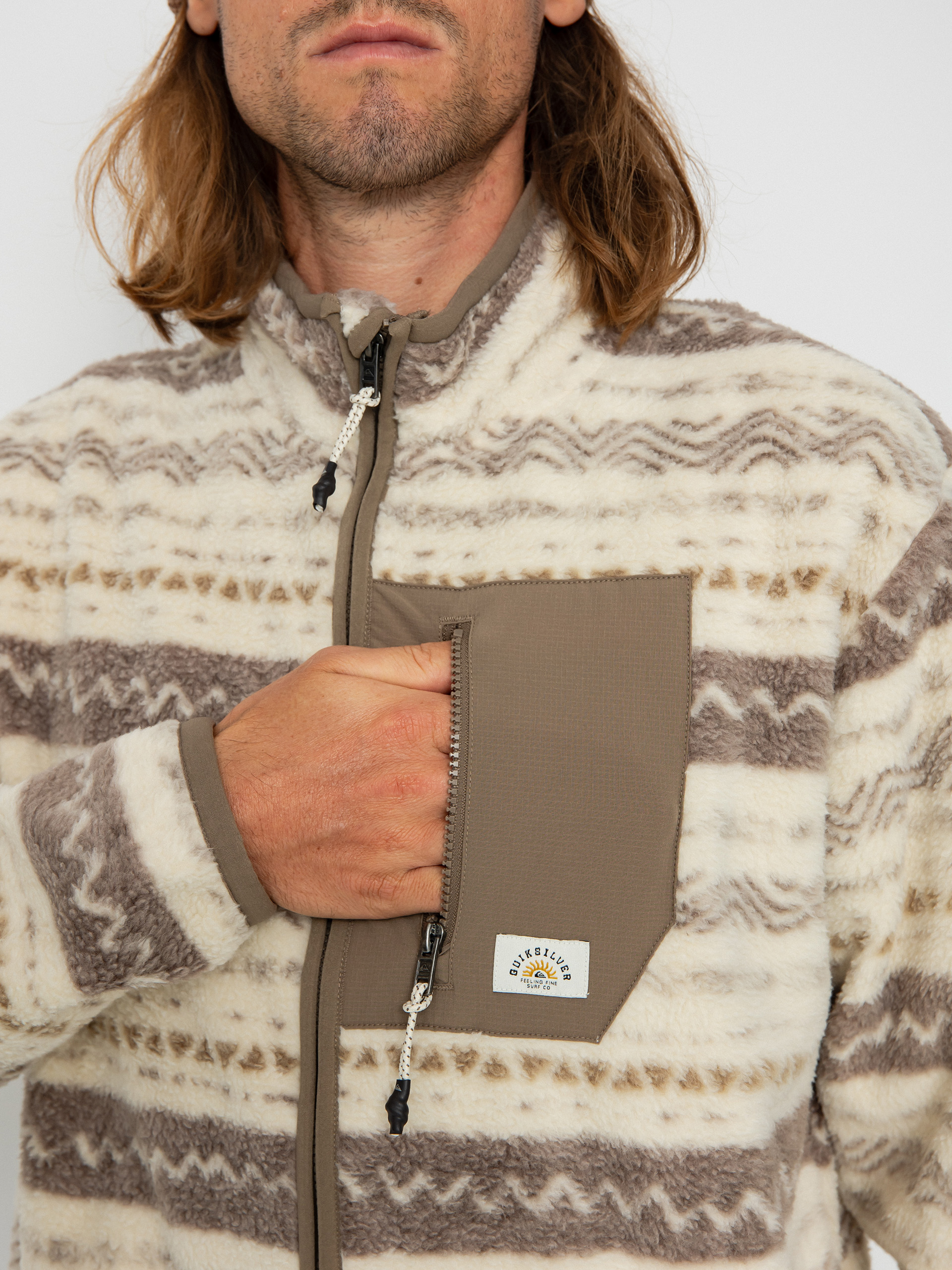 Férfi Quiksilver Clean Coasts Polár pulóver (birchplayamesa)