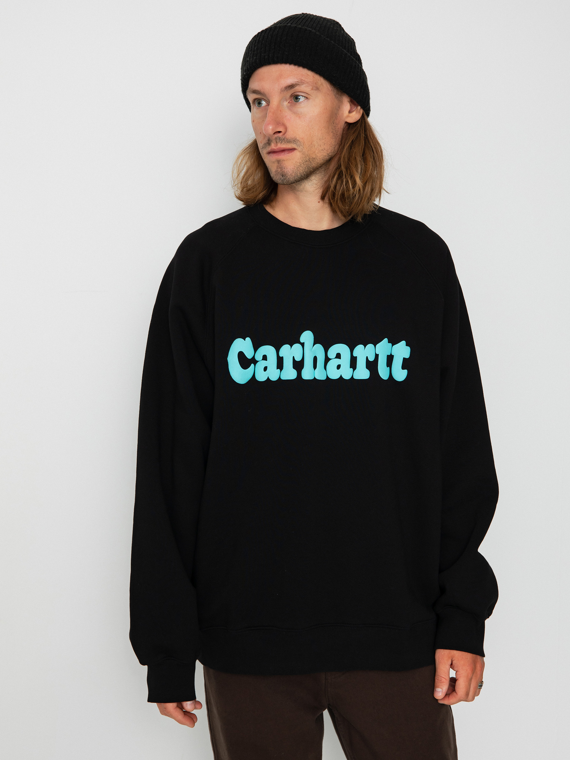 Carhartt WIP Bubbles Pulóver (black/turquoise)