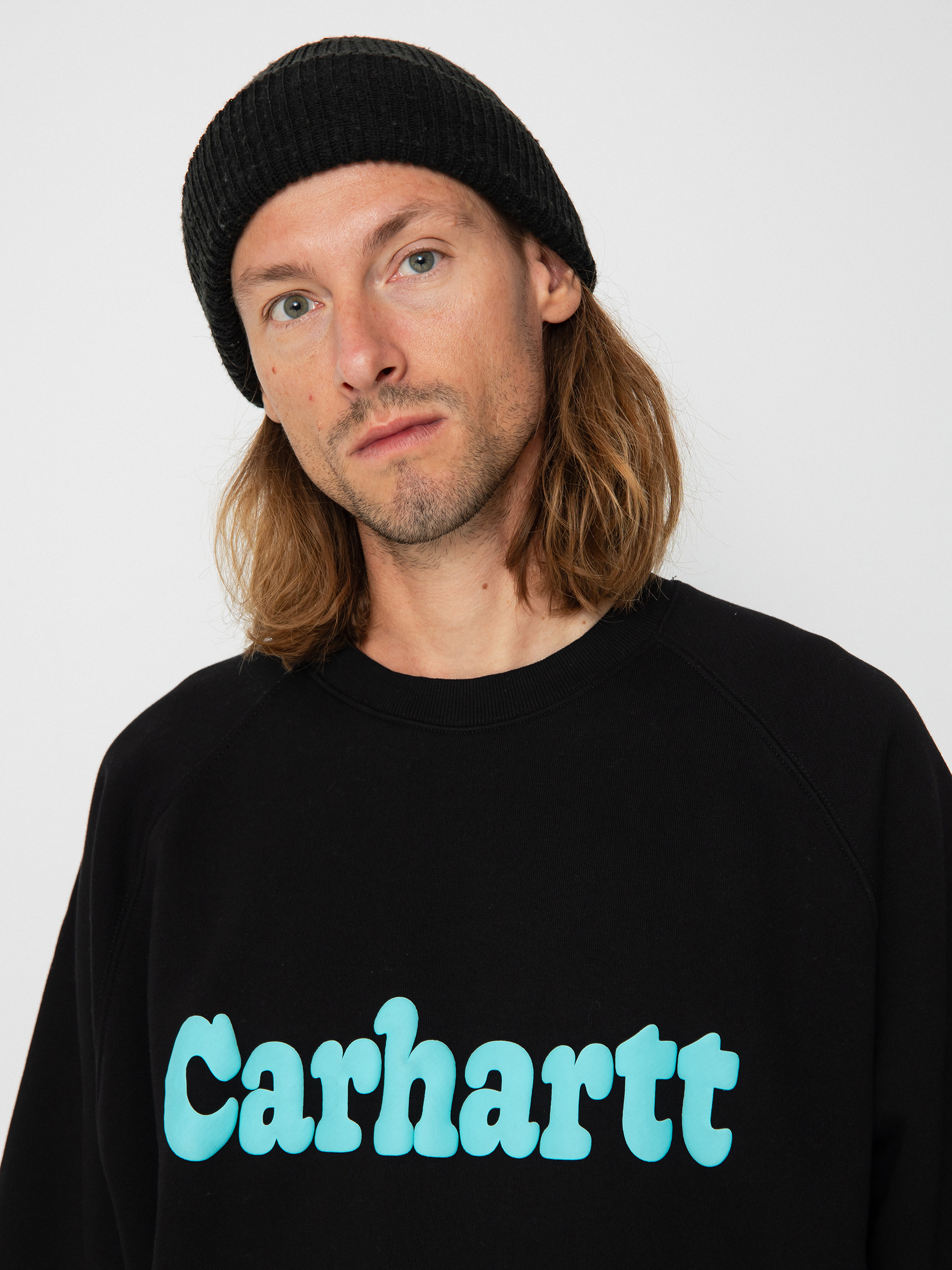 Carhartt WIP Bubbles Pulóver (black/turquoise)