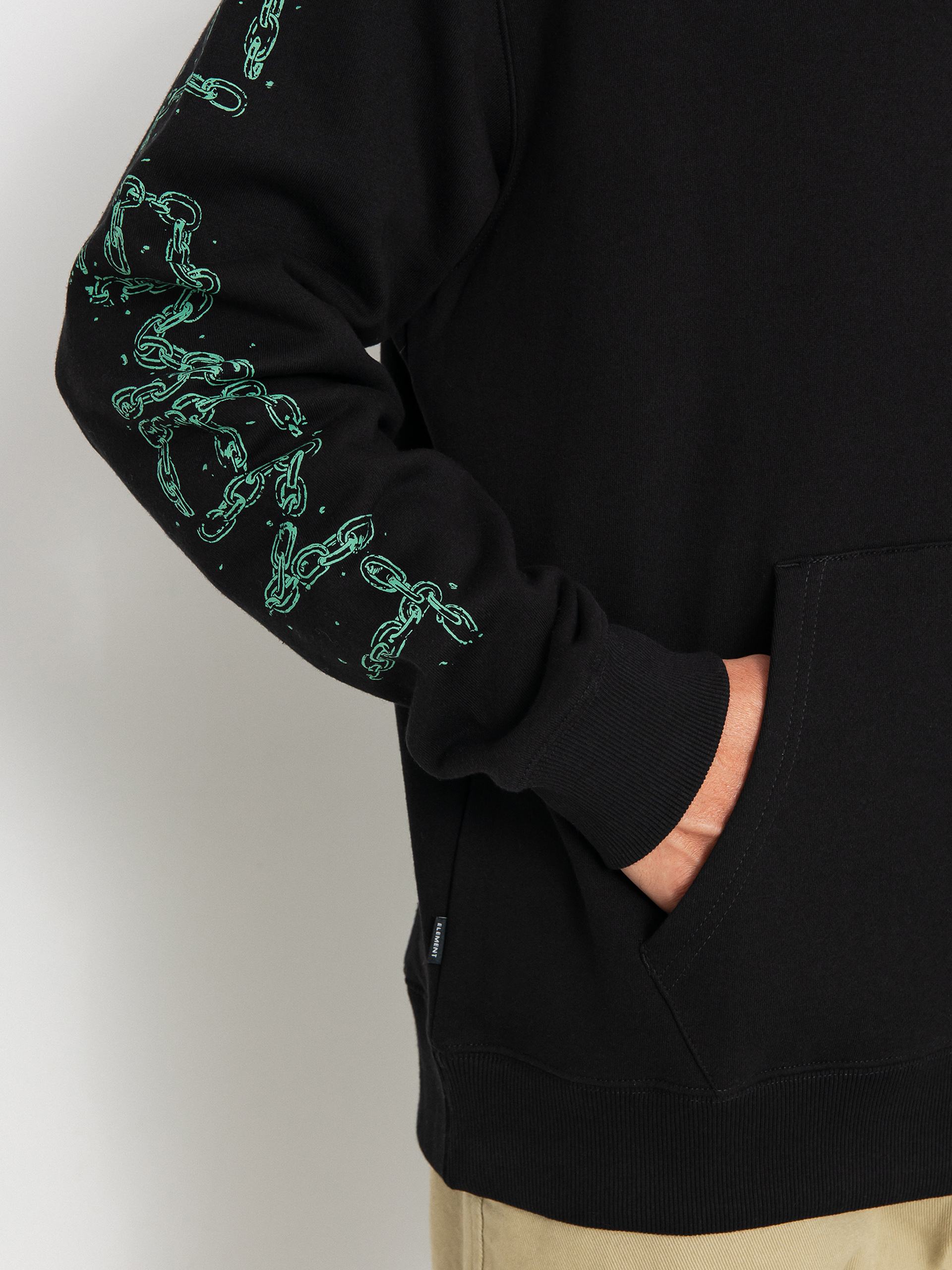 Element Hirotton Leopard Kapucnis pulóver (flint black)