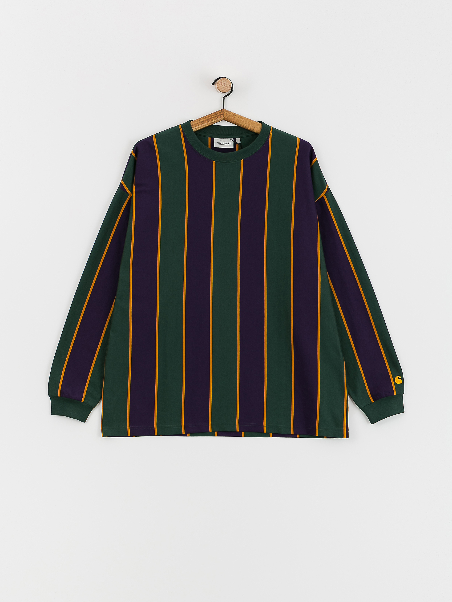 Carhartt WIP Ruben Hosszú ujjú felső (ruben stripe discovery green/cassis)