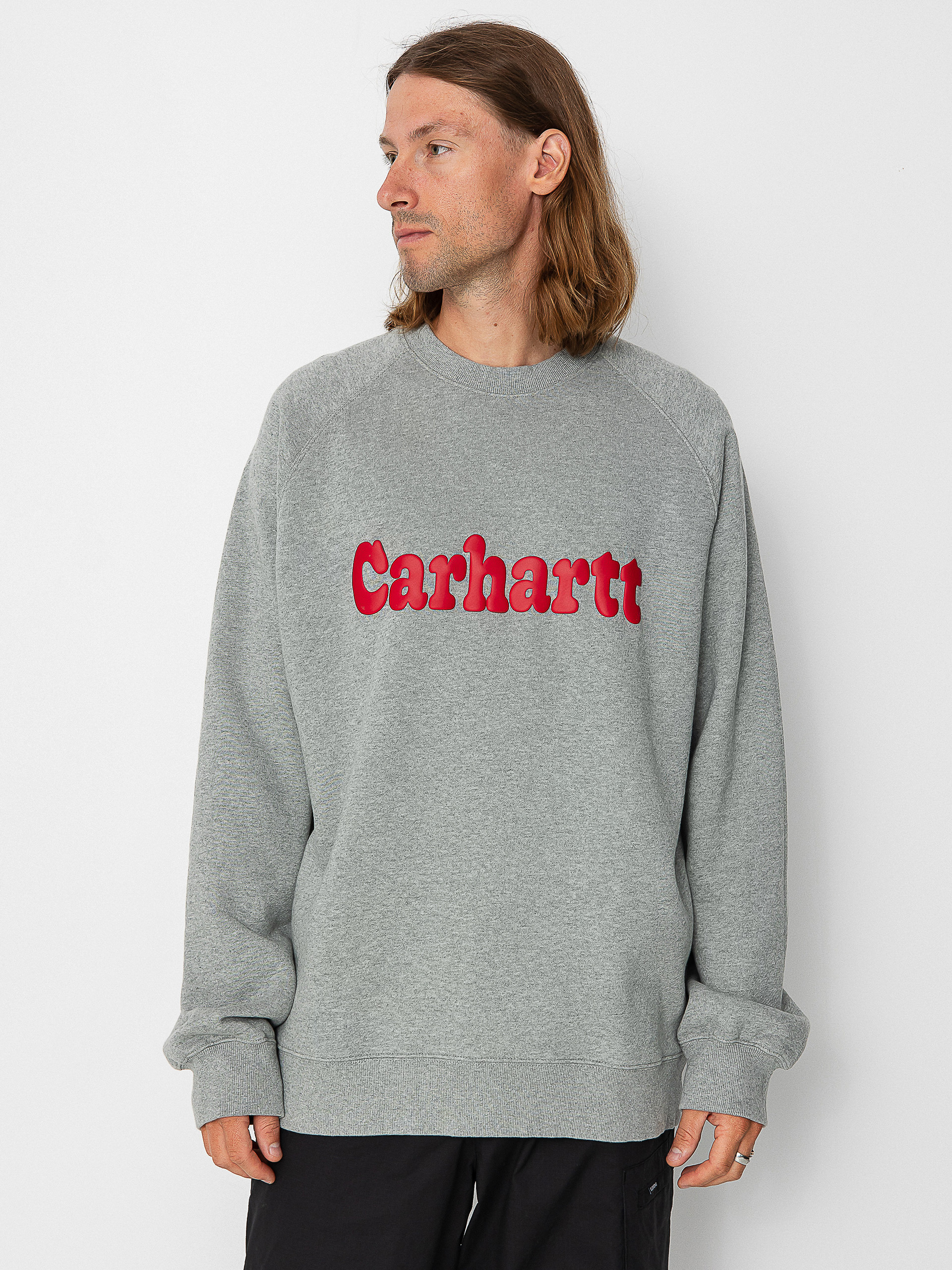 Carhartt WIP Bubbles Pulóver (grey heather/cherry)