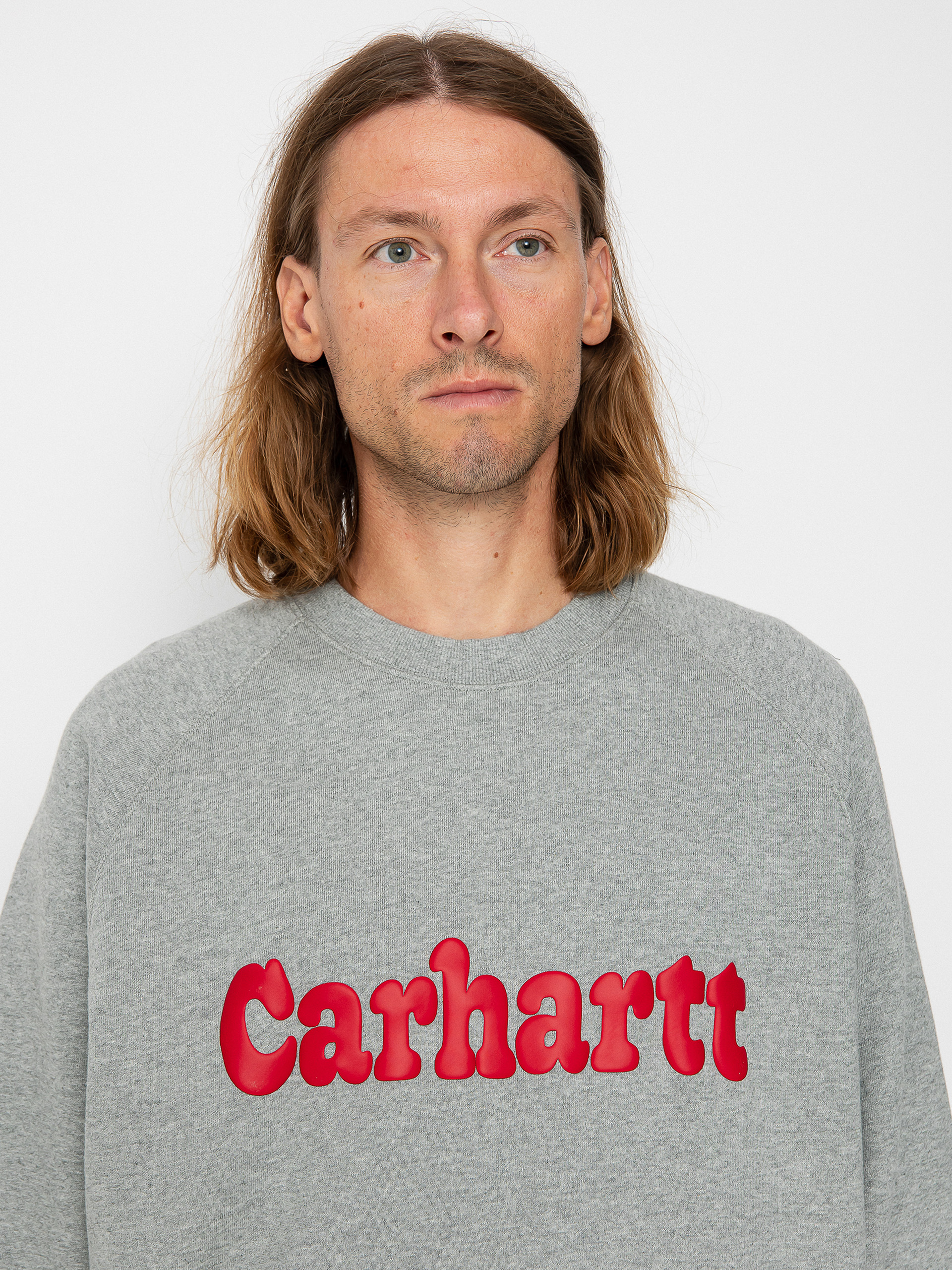Carhartt WIP Bubbles Pulóver (grey heather/cherry)