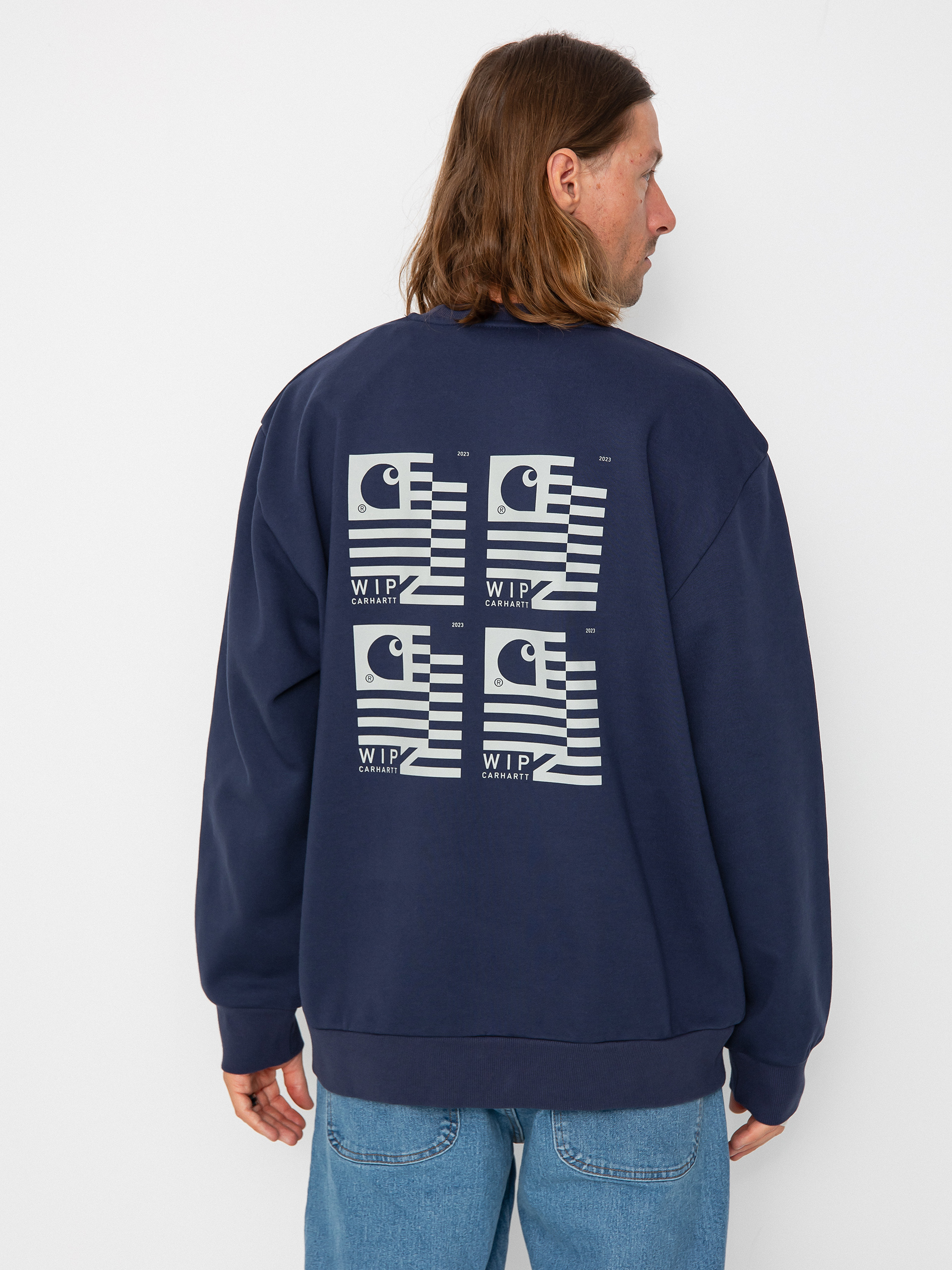 Carhartt WIP Stamp State Pulóver (blue/grey)