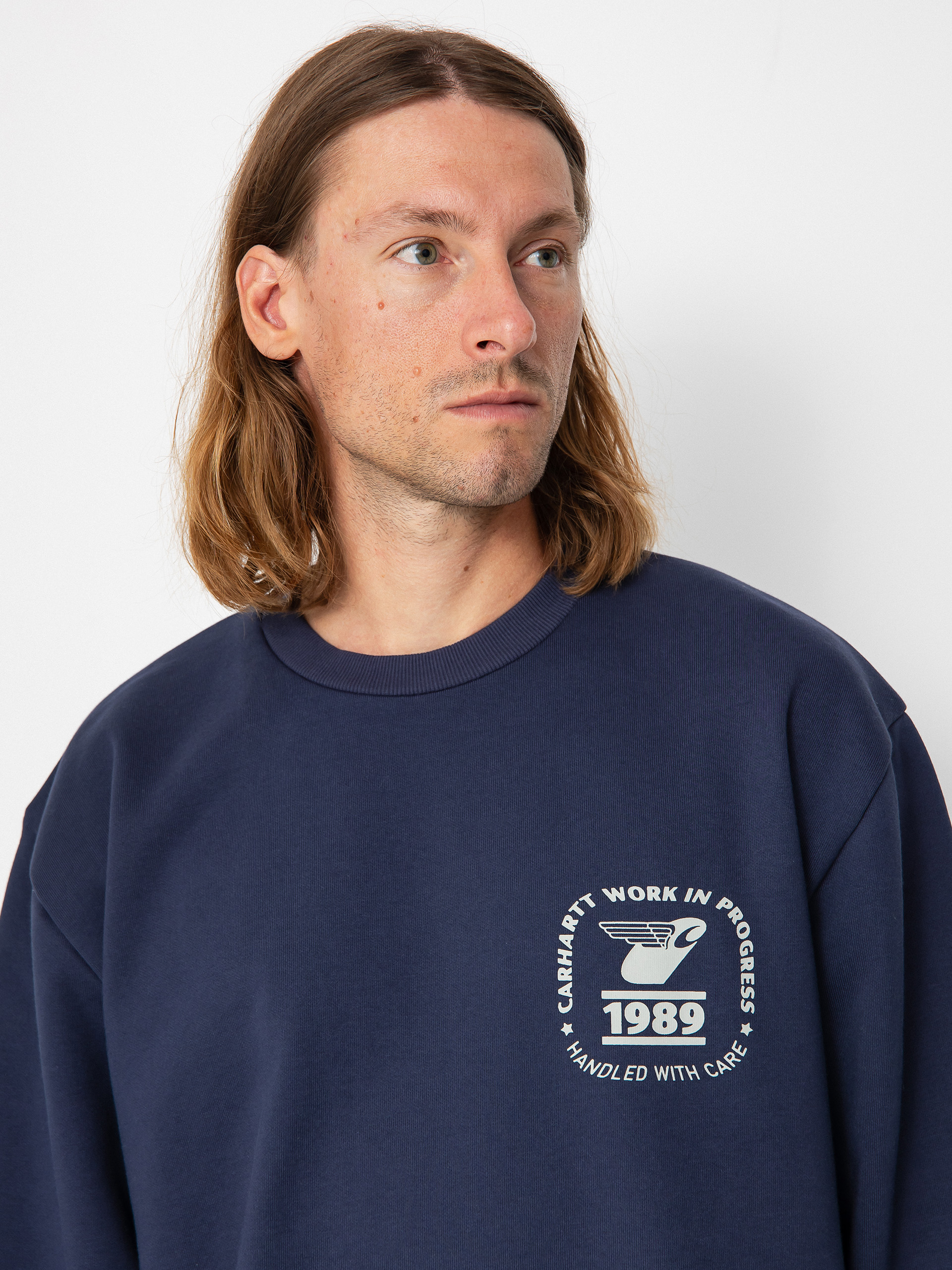 Carhartt WIP Stamp State Pulóver (blue/grey)