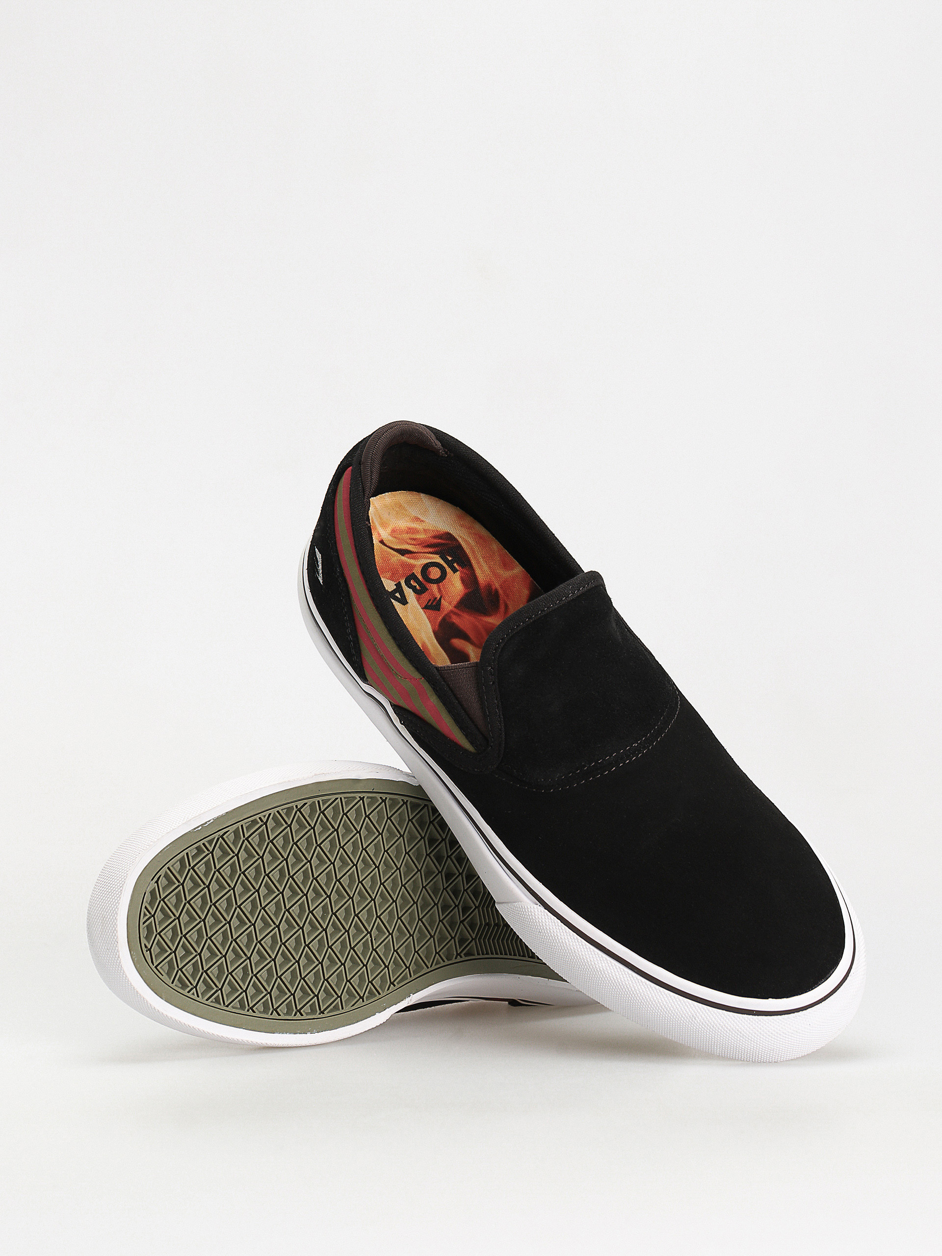 Emerica Wino G6 Slip On Cipők (black/olive/red)