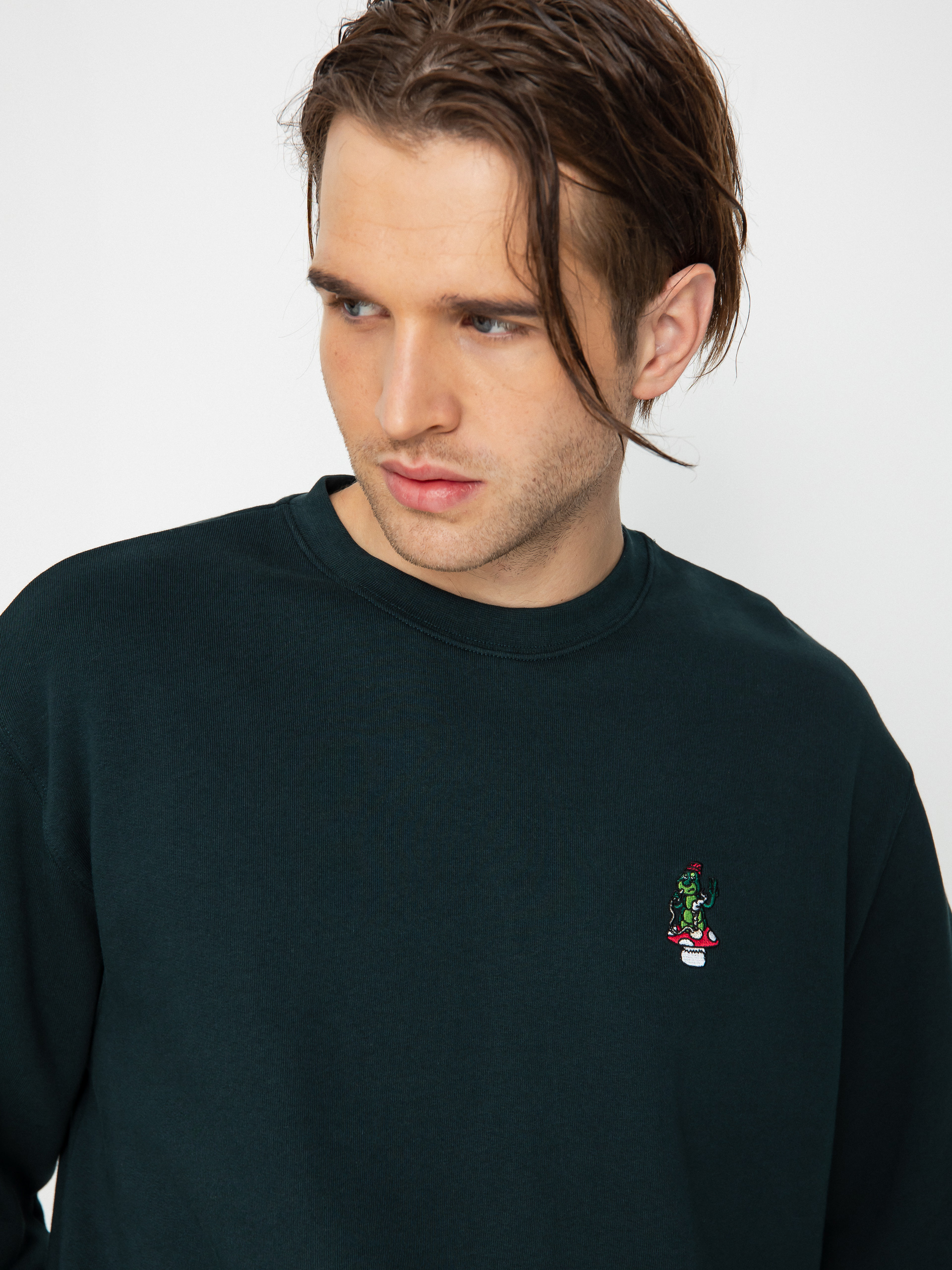 Iriedaily Smokey Emb Pulóver (night forest)