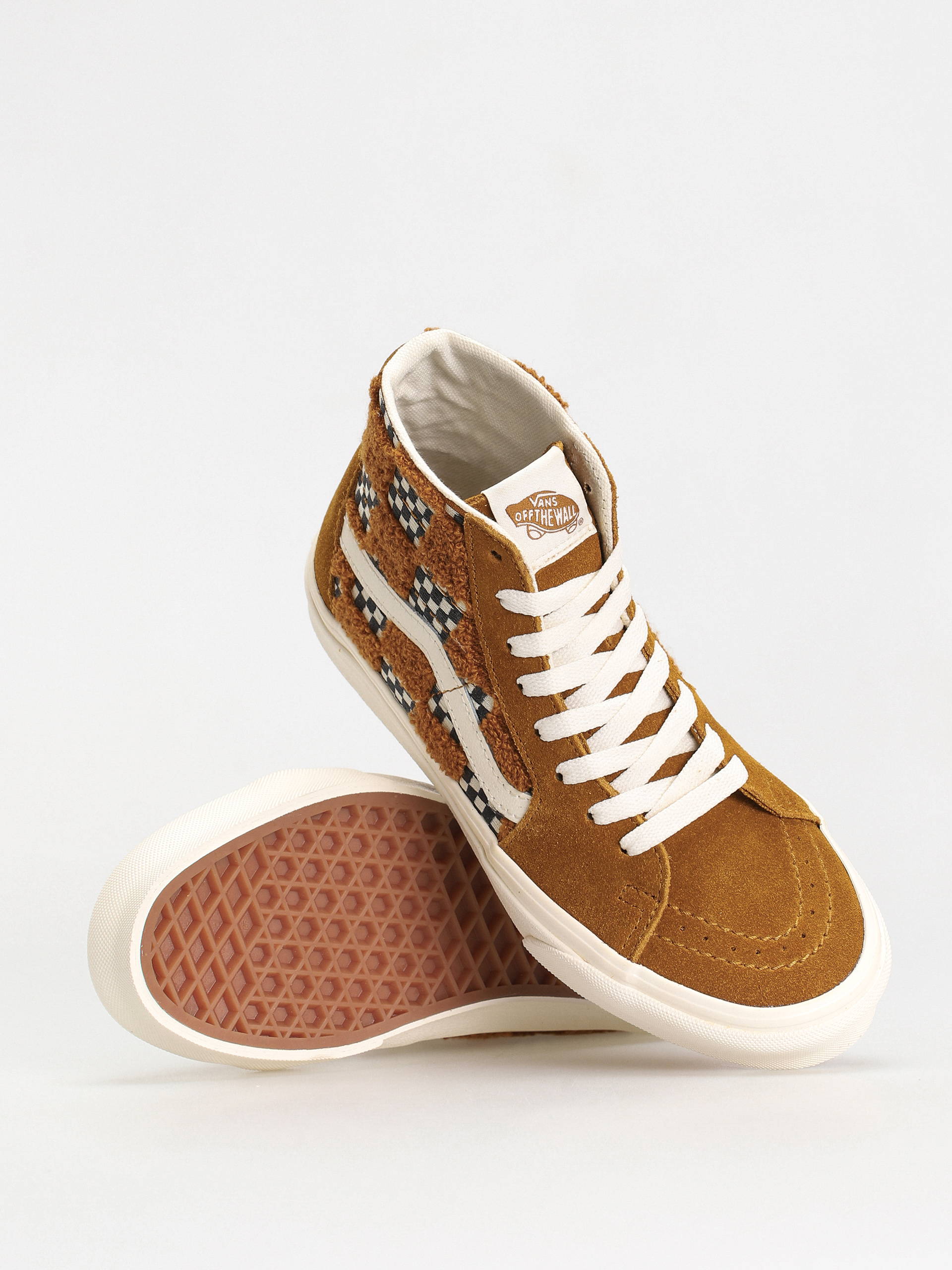 Vans Sk8 Hi Tapered Cipők (tufted check golden brown)