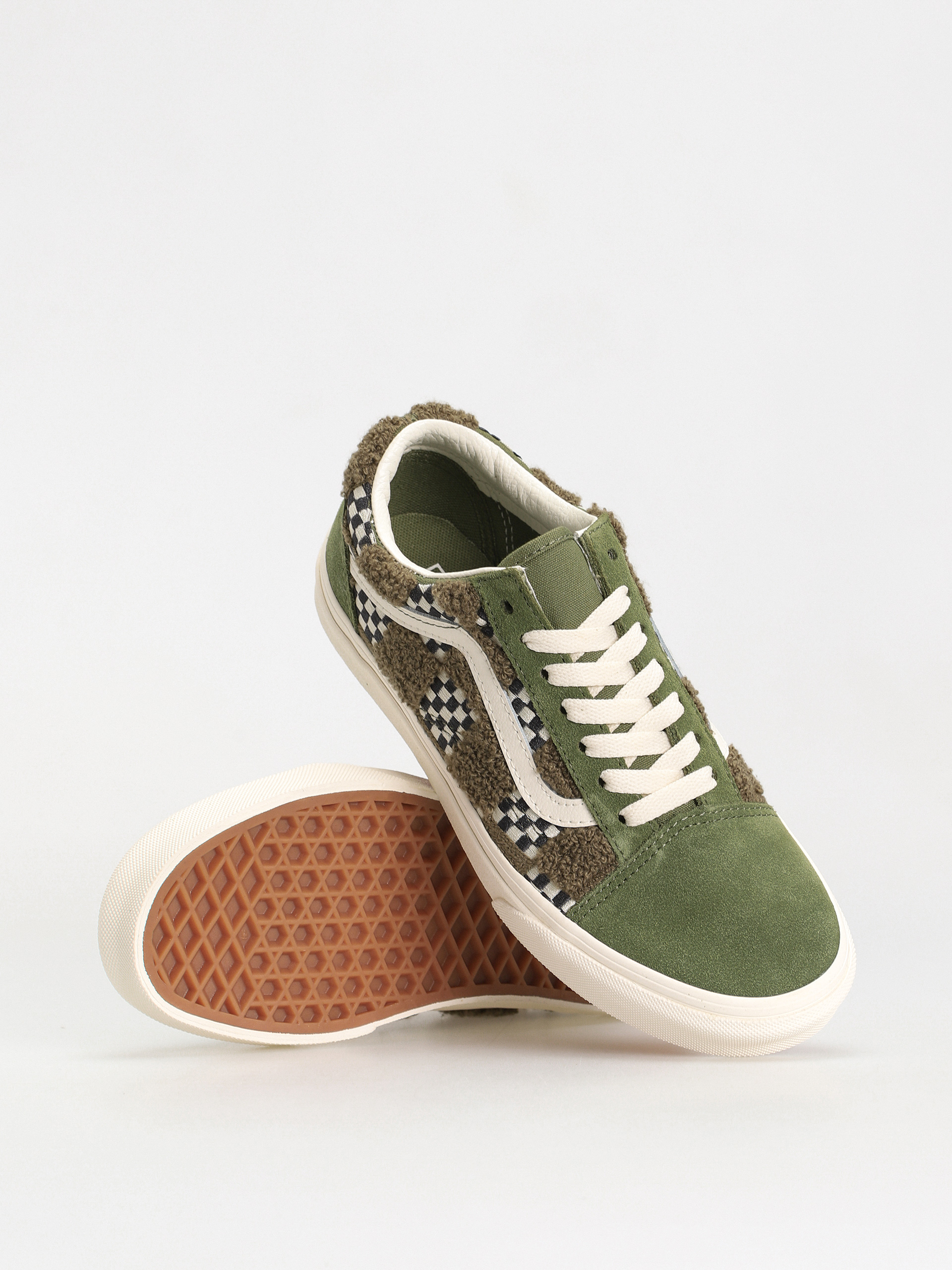 Vans Old Skool Cipők (tufted check loden green)