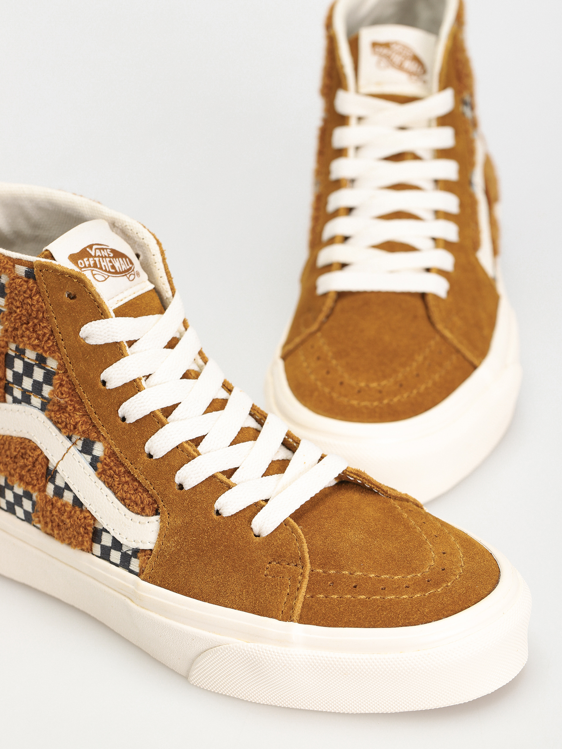 Vans Sk8 Hi Tapered Cipők (tufted check golden brown)