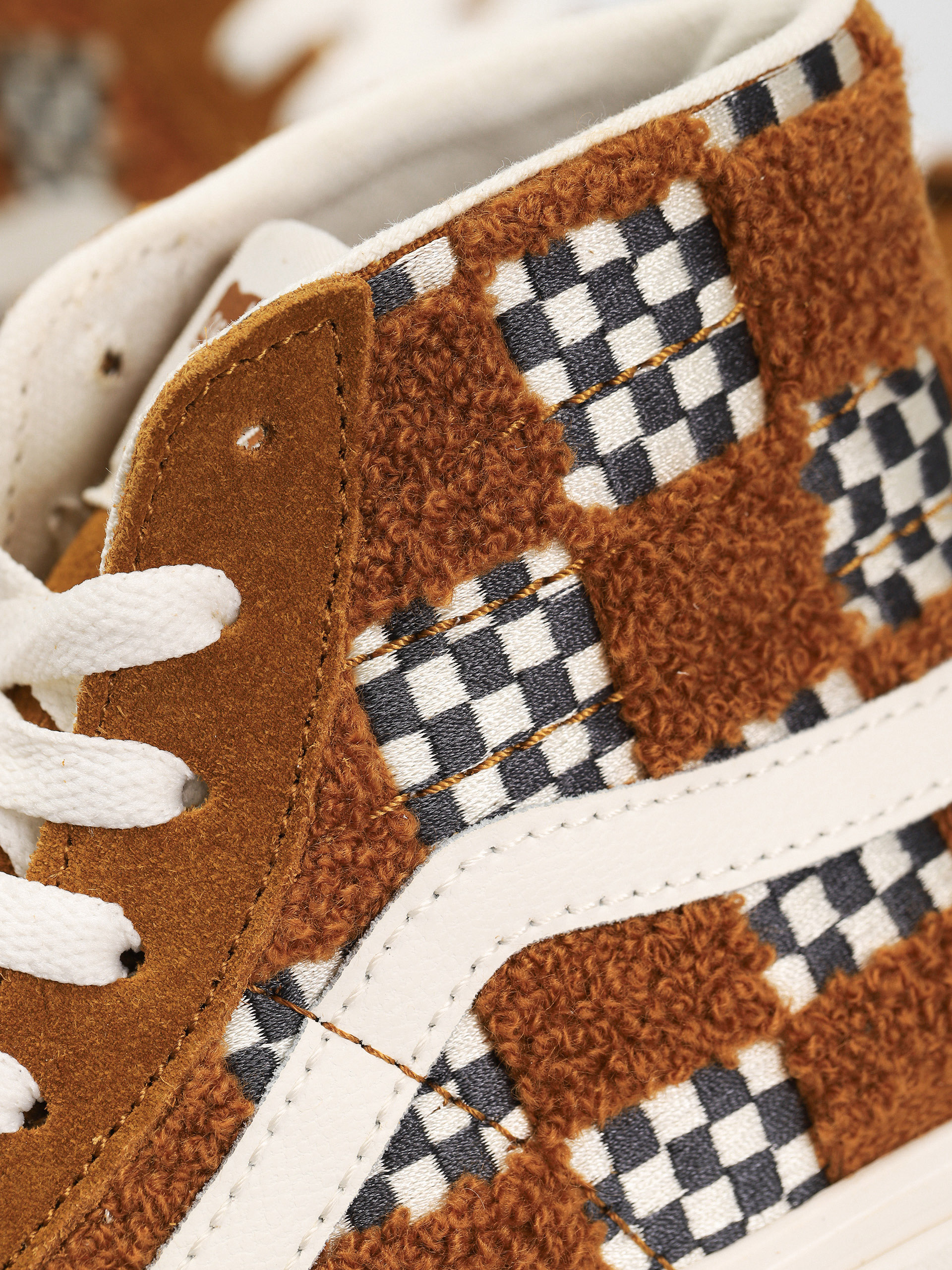 Vans Sk8 Hi Tapered Cipők (tufted check golden brown)