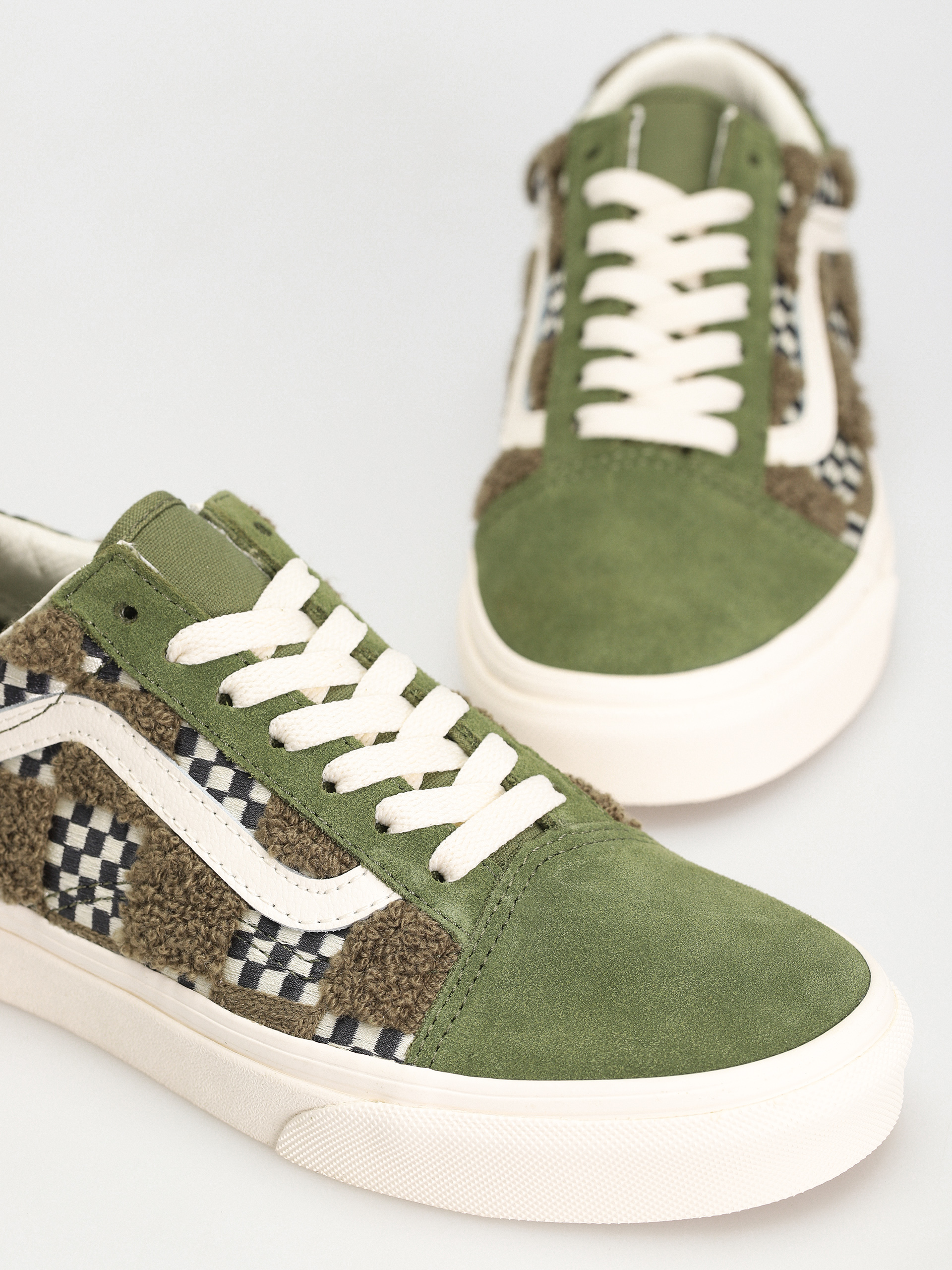 Vans Old Skool Cipők (tufted check loden green)