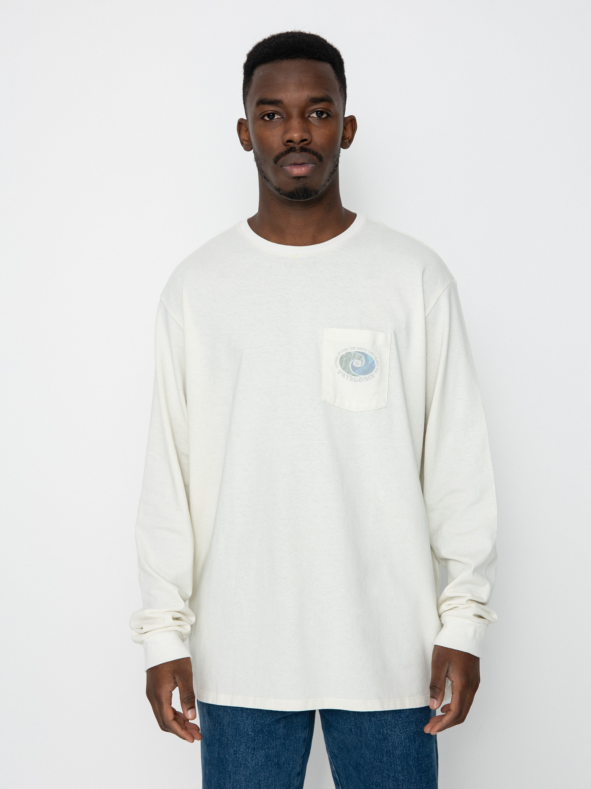 Patagonia Snowstitcher Pocket Responsibili Hosszú ujjú felső (birch white)