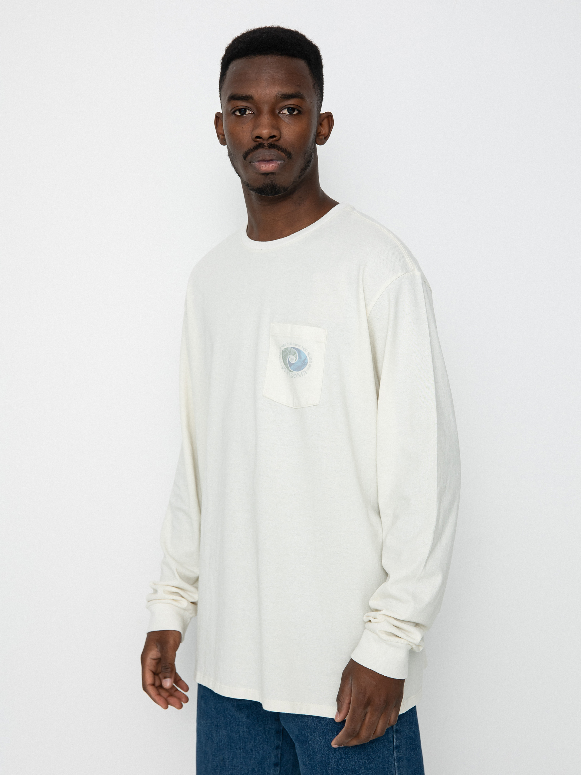 Patagonia Snowstitcher Pocket Responsibili Hosszú ujjú felső (birch white)