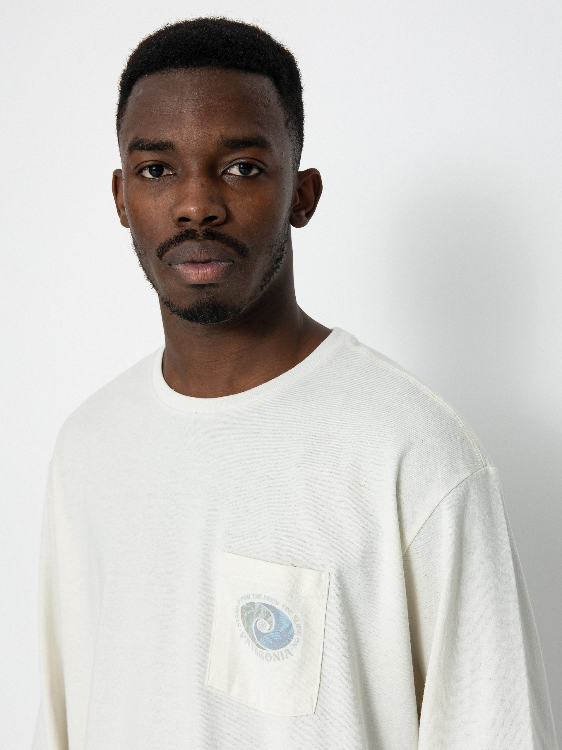 Patagonia Snowstitcher Pocket Responsibili Hosszú ujjú felső (birch white)