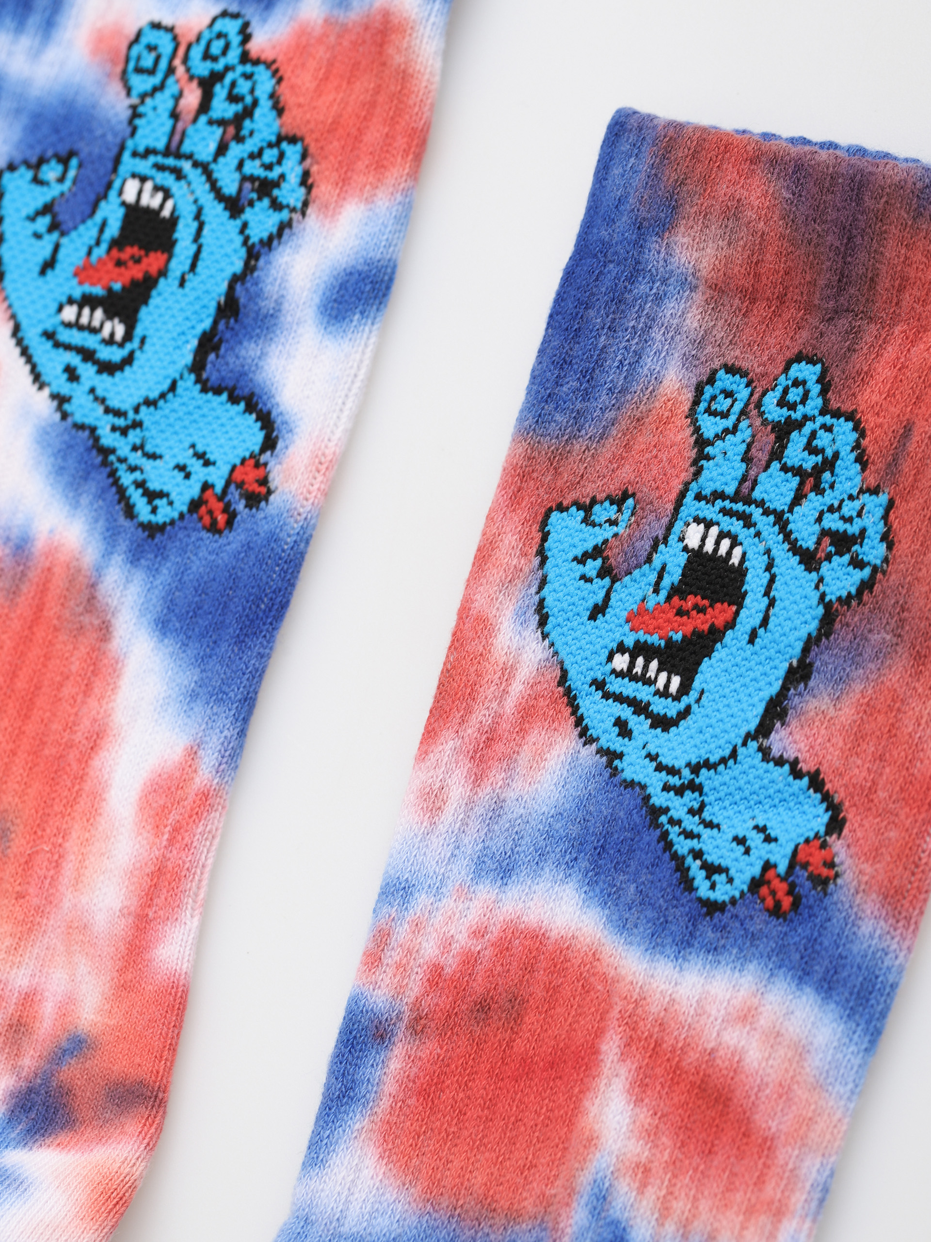 Santa Cruz Screaming Hand Tie Dye Zokni (white/cobalt/astro dust tiedye)