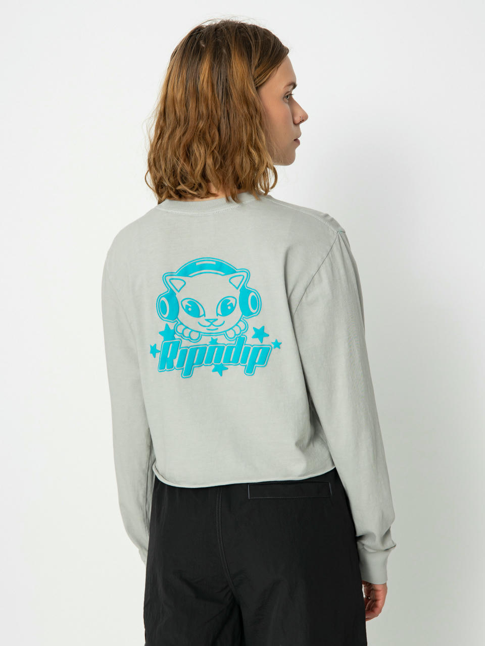 RipNDip Kawaii Nerm Cropped Hosszú ujjú felső Wmn (grey)