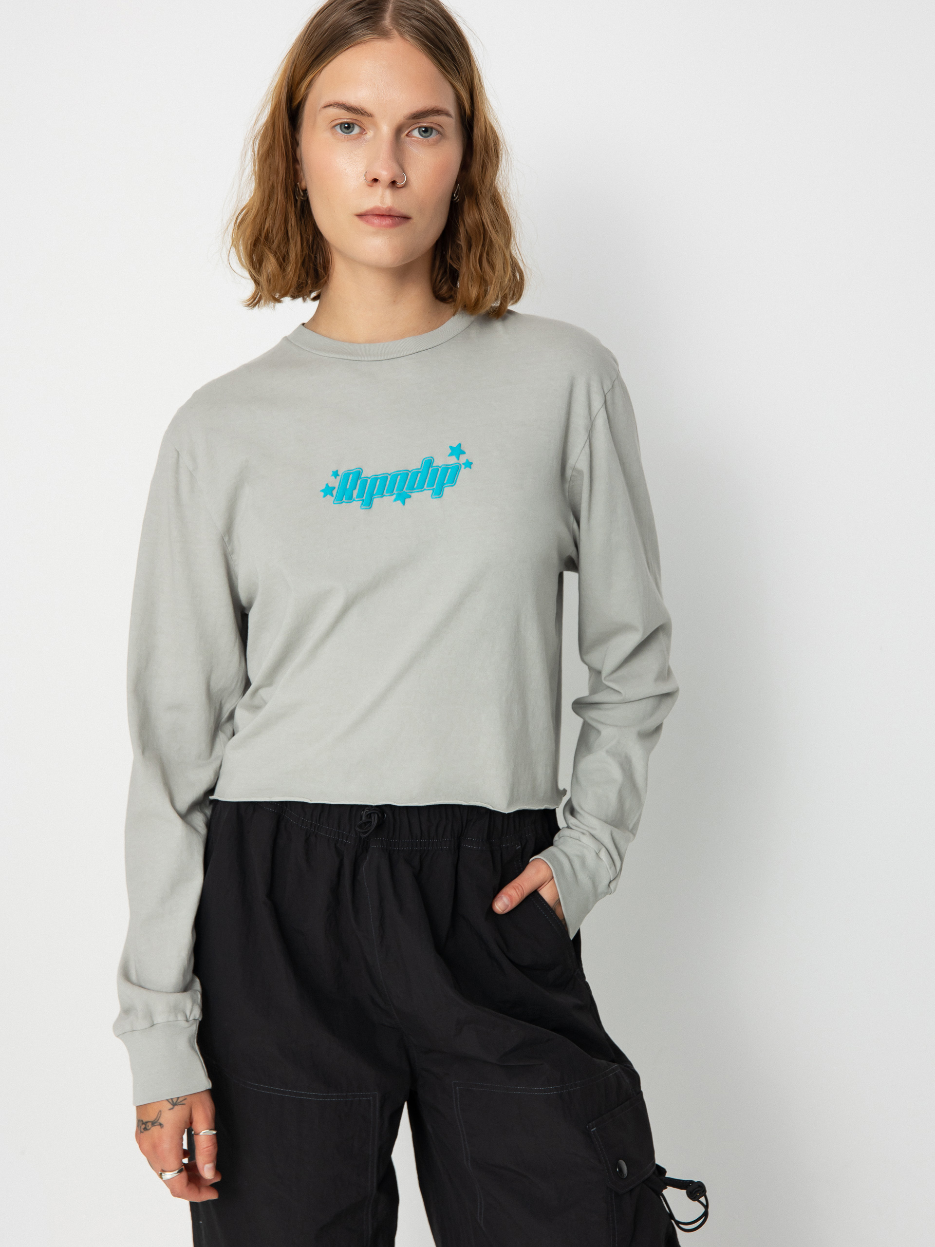 RipNDip Kawaii Nerm Cropped Hosszú ujjú felső Wmn (grey)